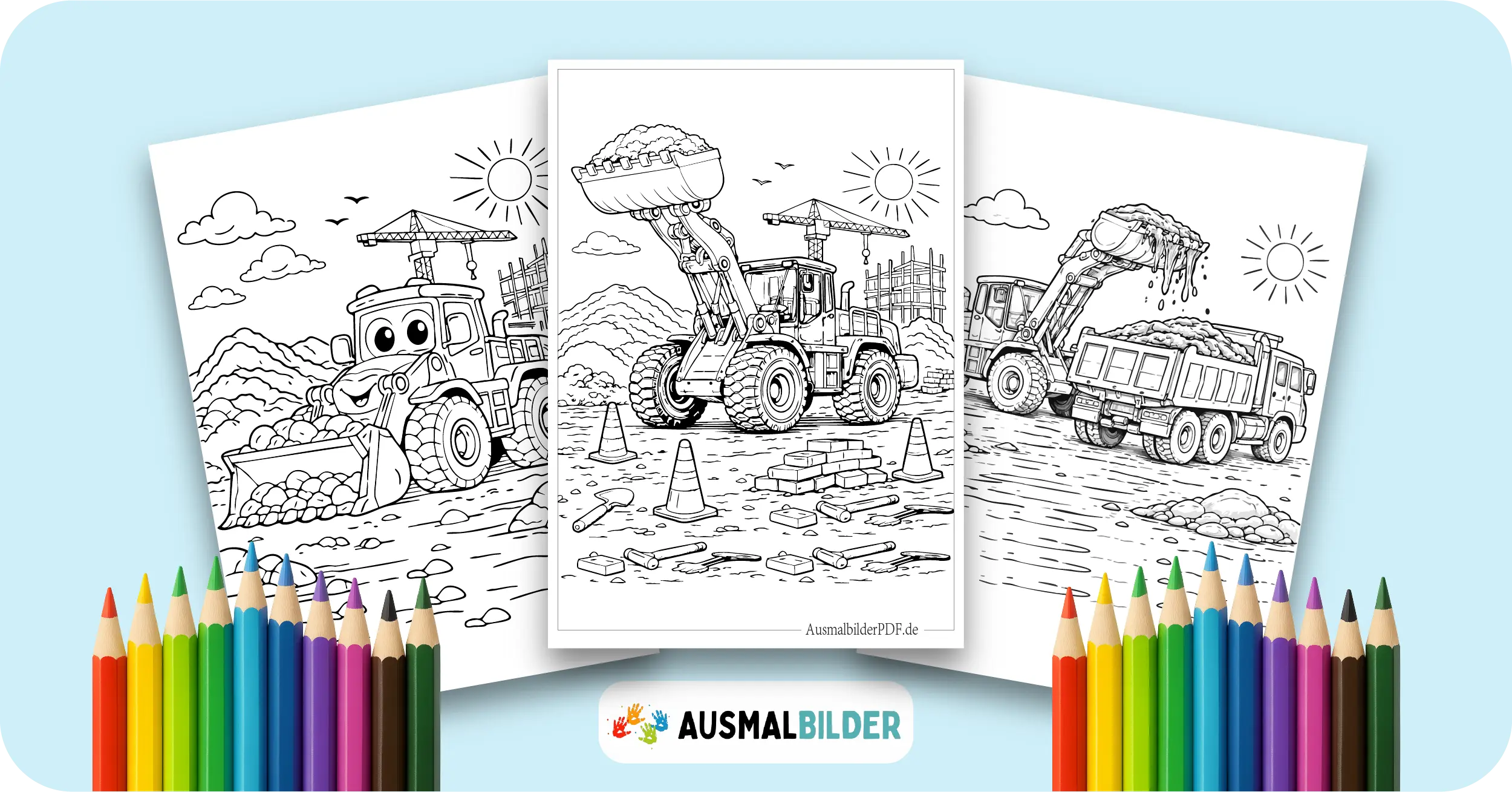 Radlader Ausmalbilder kostenlose Malvorlagen zum Ausdrucken für Kinder und Erwachsene