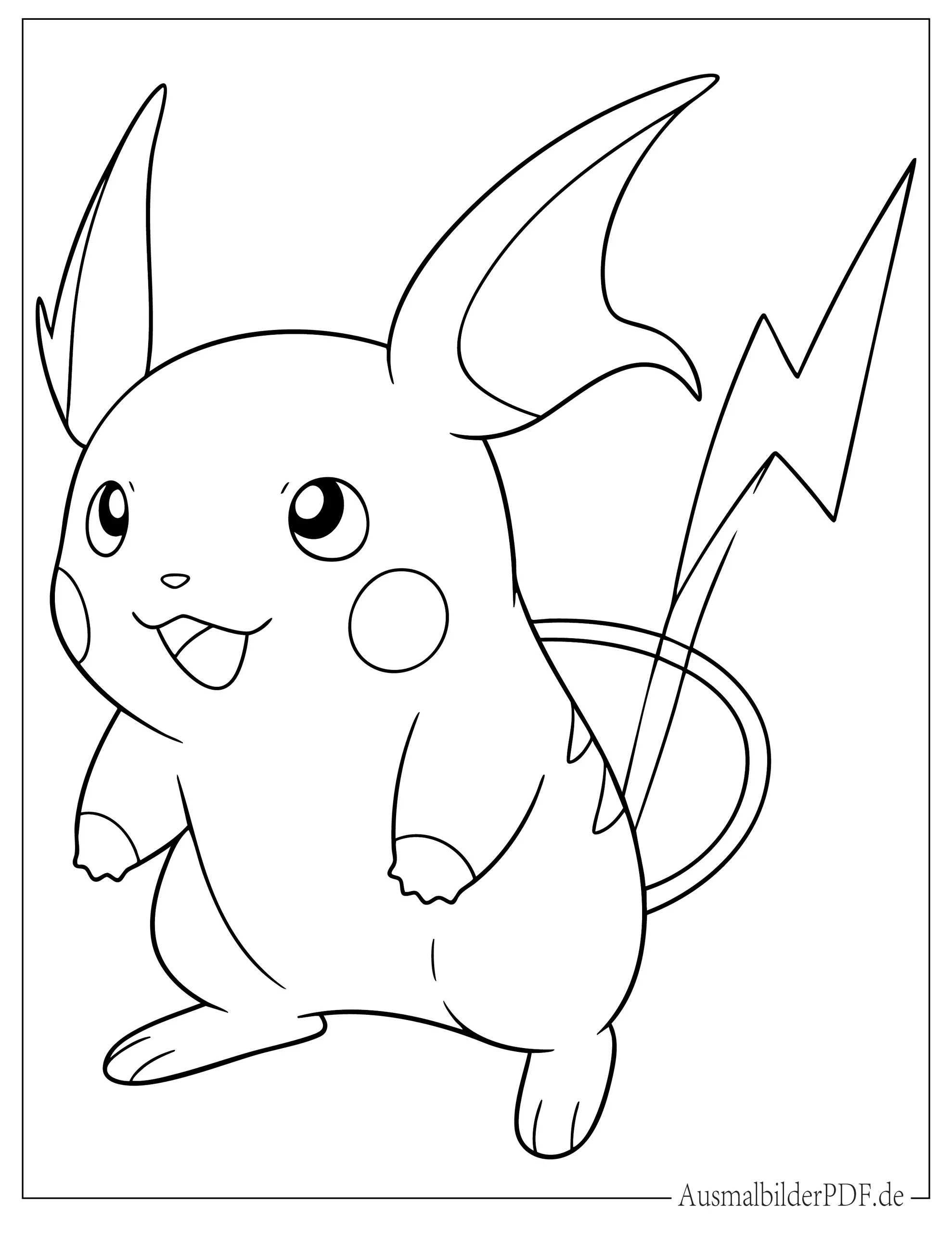Einfaches Pokemon Raichu Ausmalbild