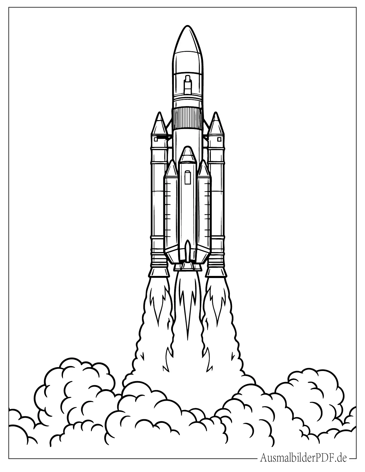 10+ Rakete Ausmalbilder (Kostenlos Malvorlagen zum drucken) Rakete mit Rauchwolken Ausmalvorlage