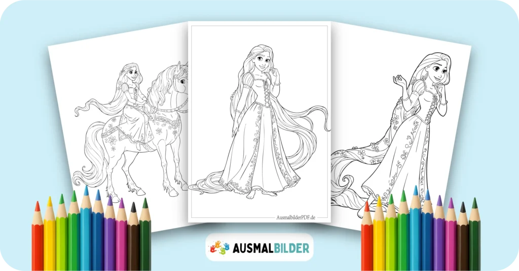 Rapunzel Ausmalbilder kostenlose Malvorlagen zum Ausdrucken für Kinder und Erwachsene