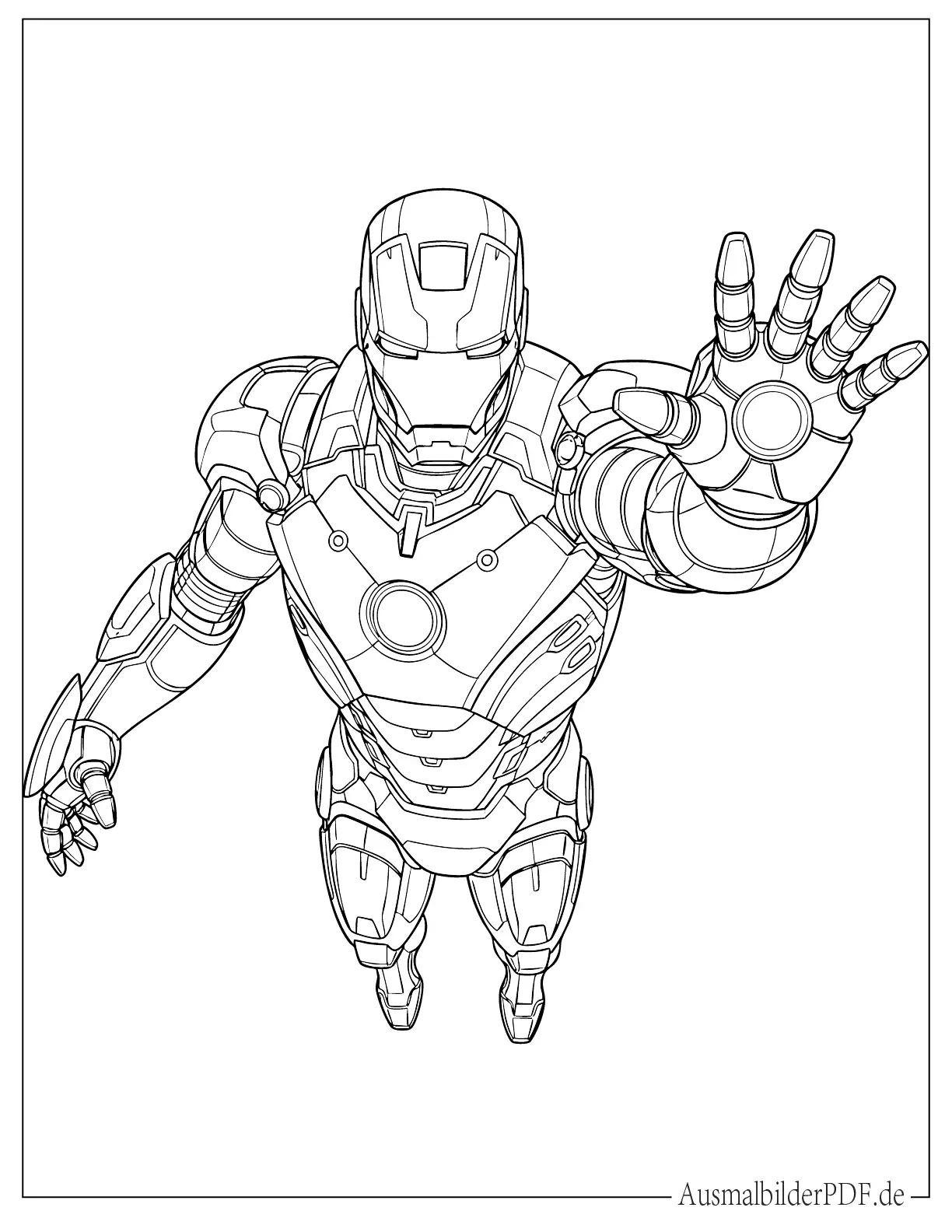 Realistischer Avengers Iron Man Ausmalbild zum Ausdrucken