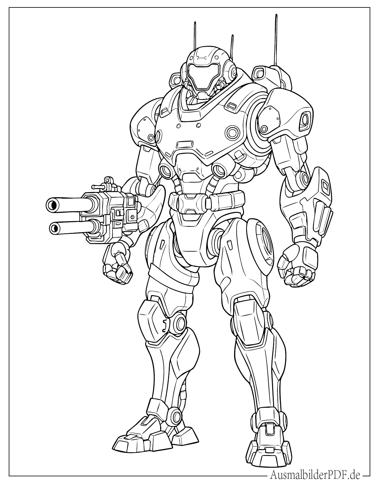 Realistischer Fortnite Mecha Team Leader Ausmalvorlage