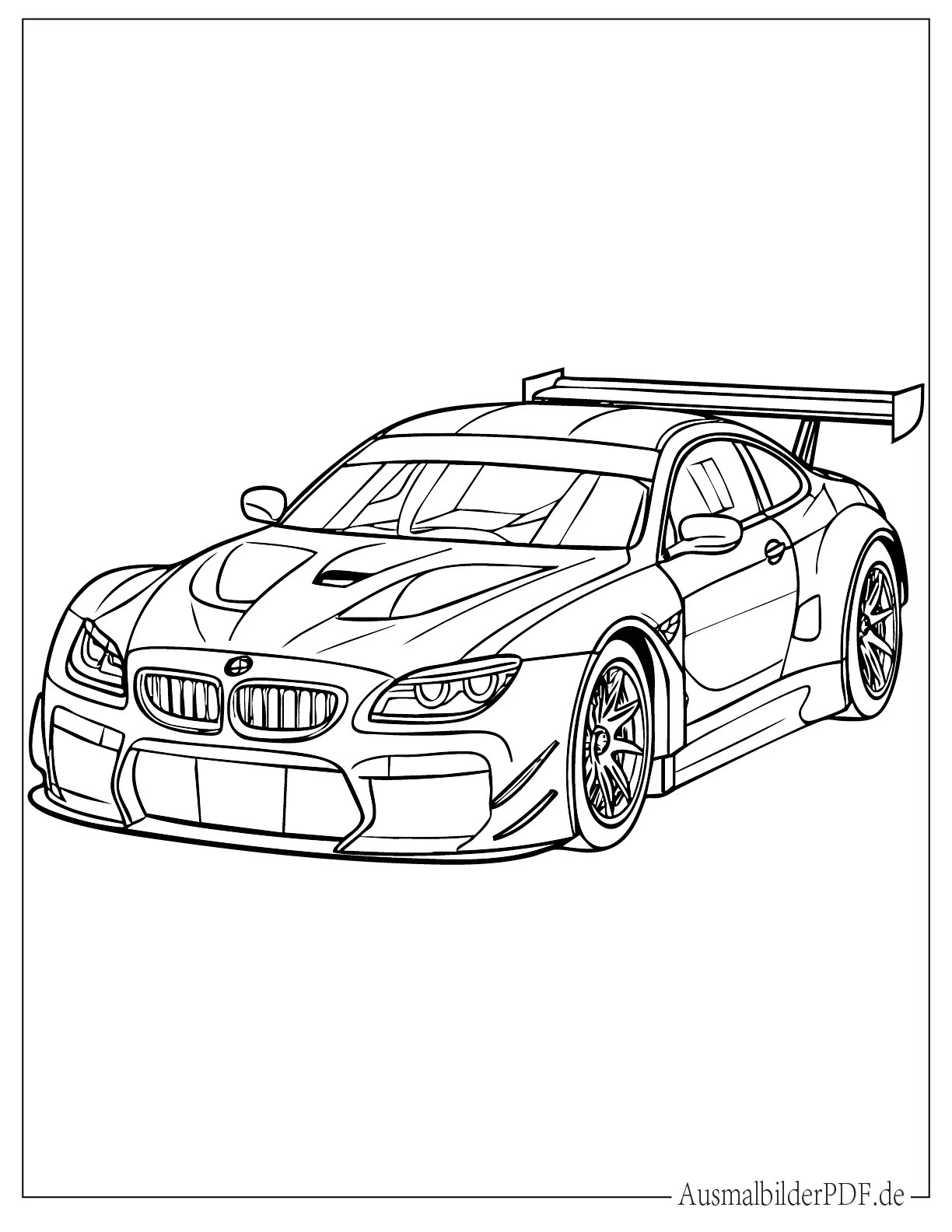Realistisches BMW Rennwagen Malvorlage