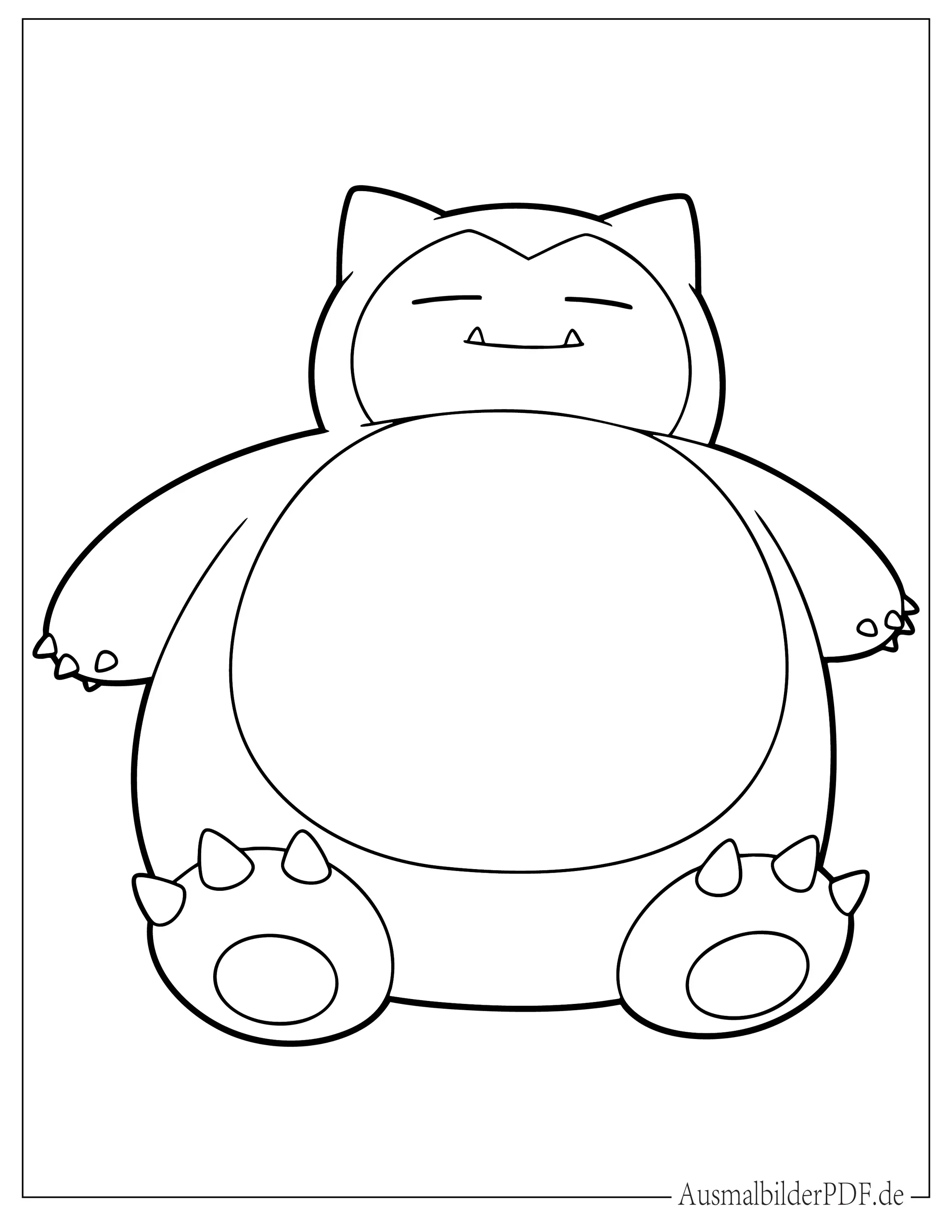10+ Kostenlos Pokémon Relaxo Ausmalbilder zum Ausdrucken Einfaches Relaxo schläft Ausmalbild für Vorschulkinder