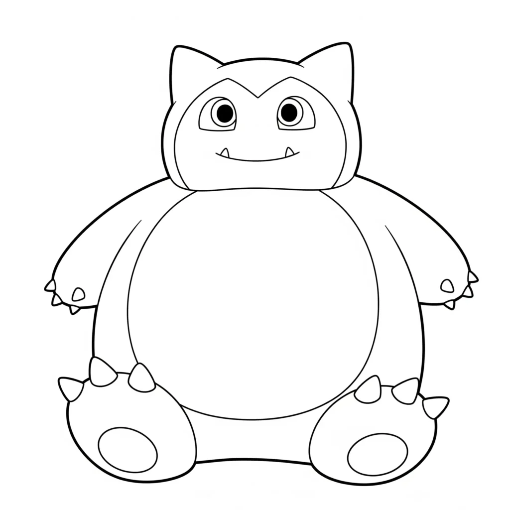 Relaxo Ausmalbilder (Gratis Pokémon Malvorlage zum drucken) Relaxo mit offenen Augen Ausmalbild zum Ausdrucken und Ausmalen für Kinder und Erwachsene