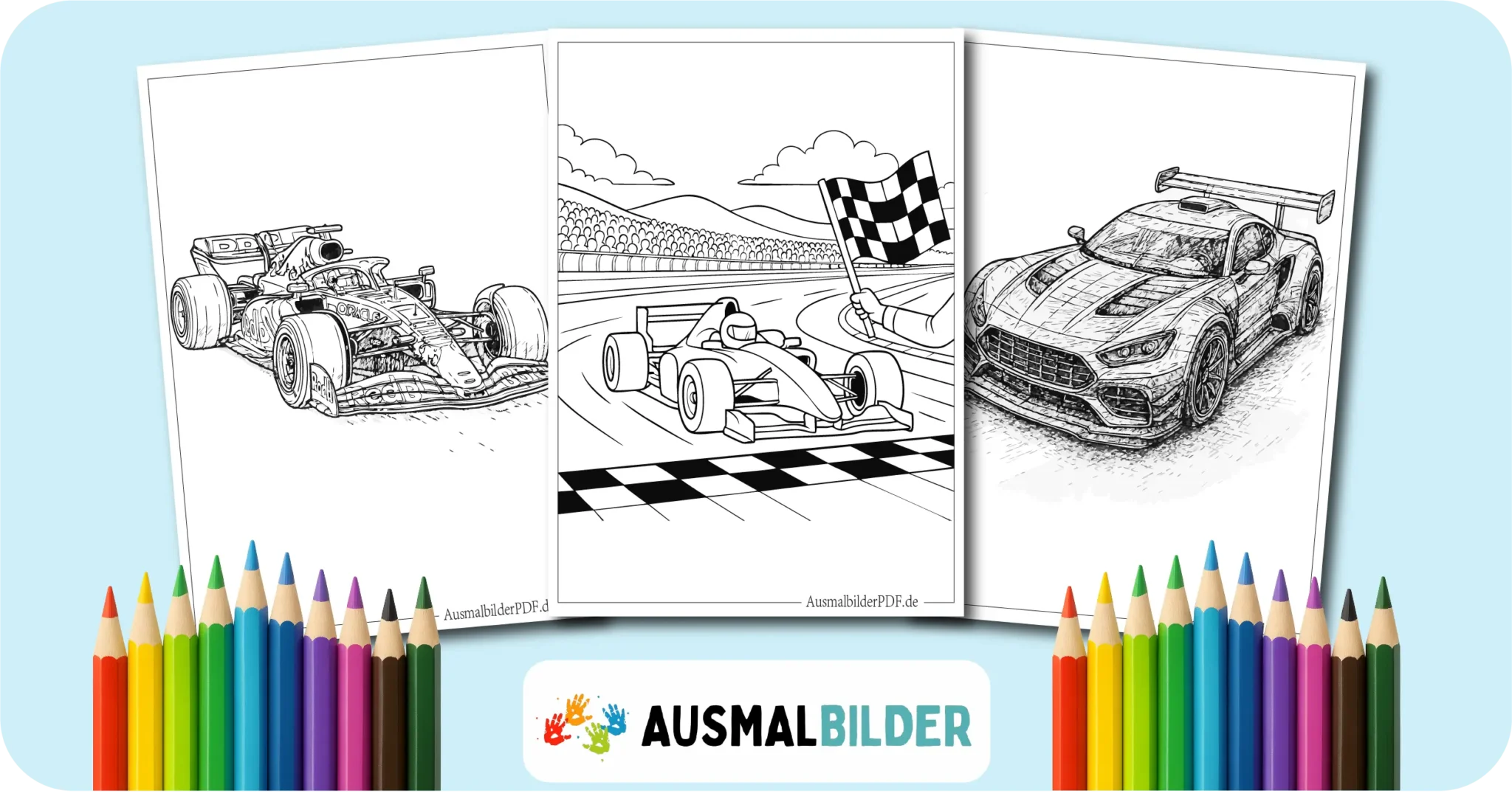 Rennautos Ausmalbilder kostenlose Malvorlagen zum Ausdrucken für Kinder und Erwachsene