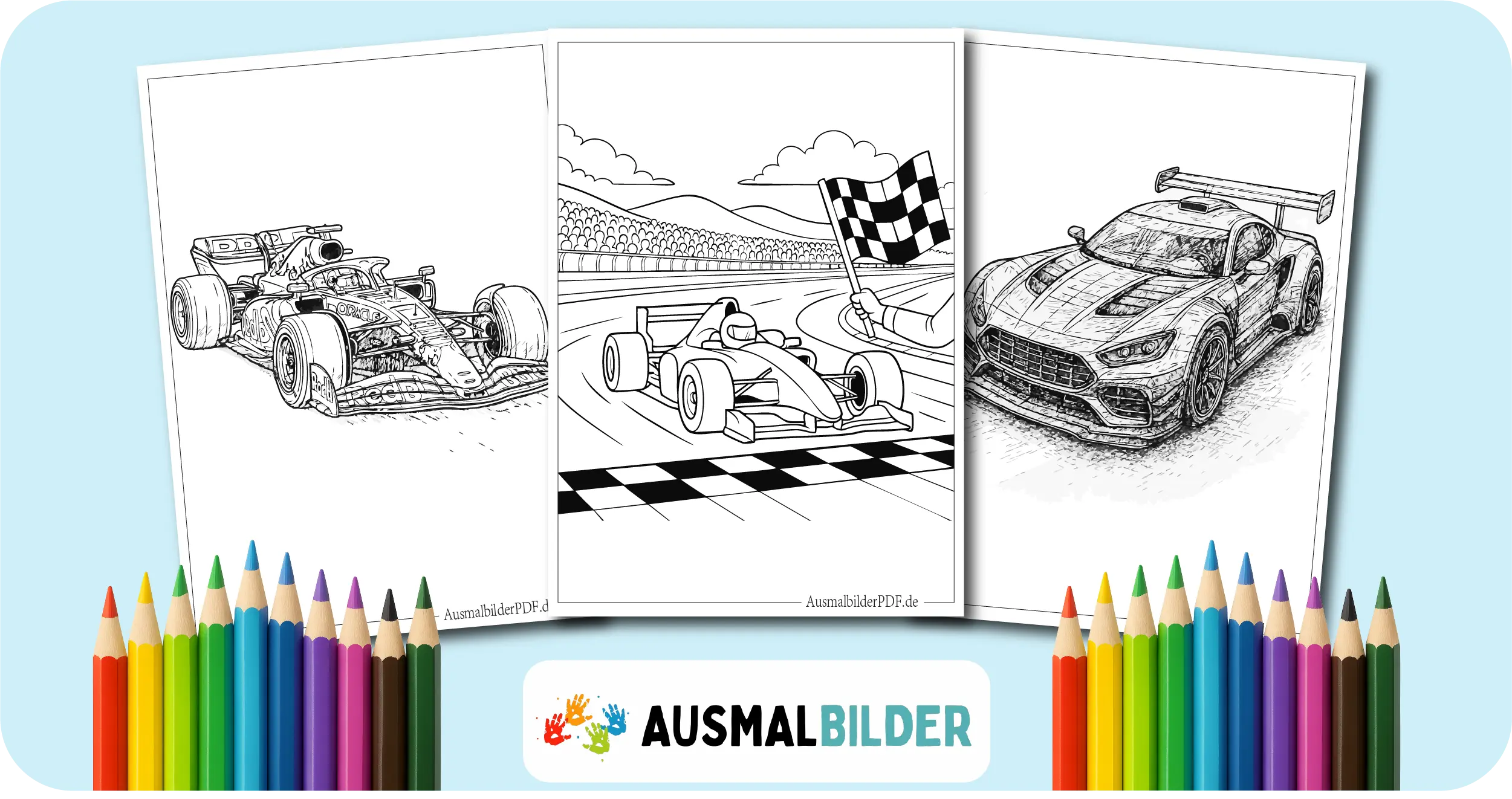 Rennautos Ausmalbilder kostenlose Malvorlagen zum Ausdrucken für Kinder und Erwachsene