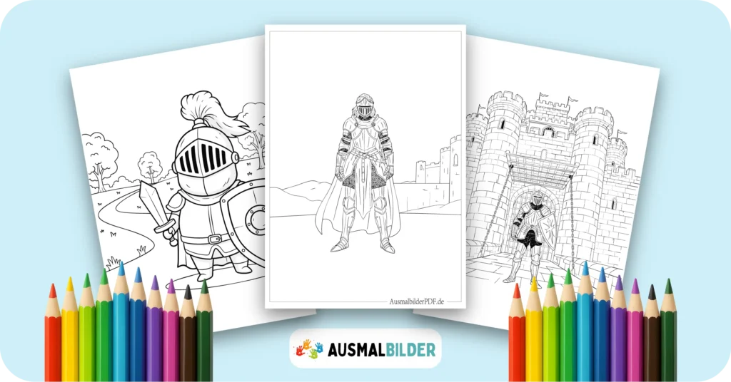 Ritter Ausmalbilder kostenlose Malvorlagen zum Ausdrucken für Kinder und Erwachsene