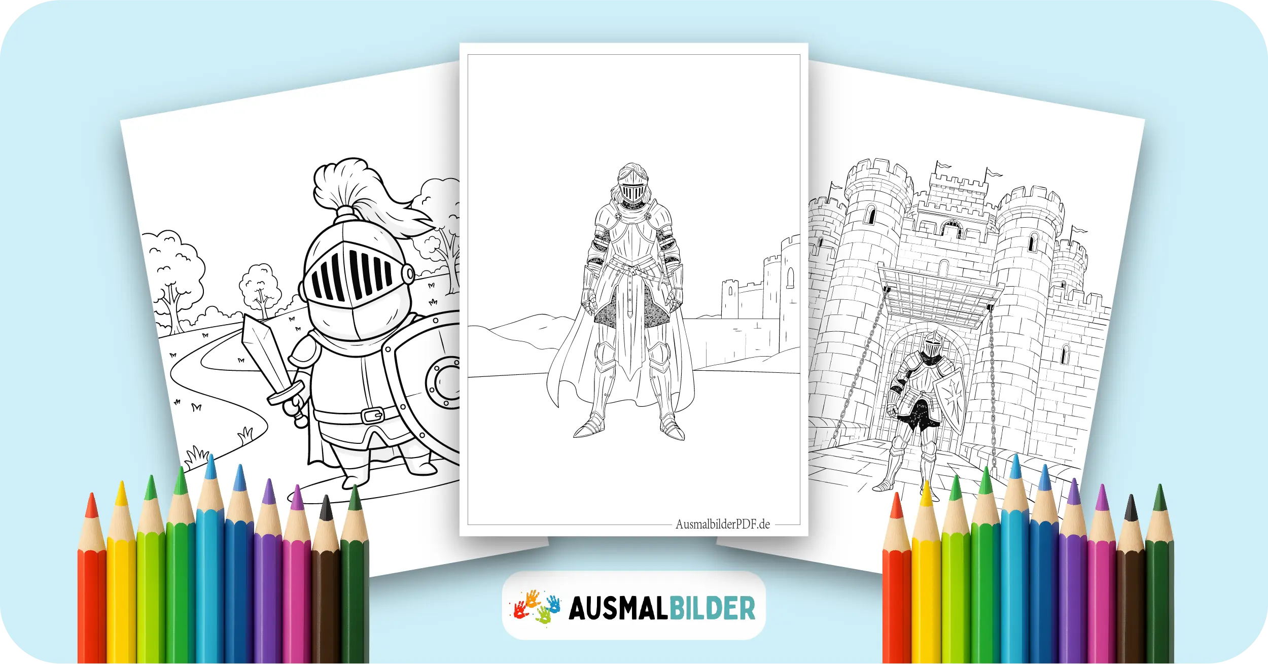 Ritter Ausmalbilder kostenlose Malvorlagen zum Ausdrucken für Kinder und Erwachsene