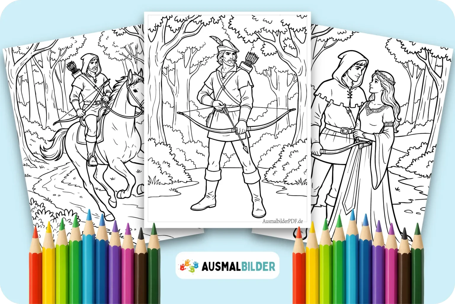 Robin Hood Ausmalbilder kostenlose zum Ausdrucken für Kinder und Erwachsene