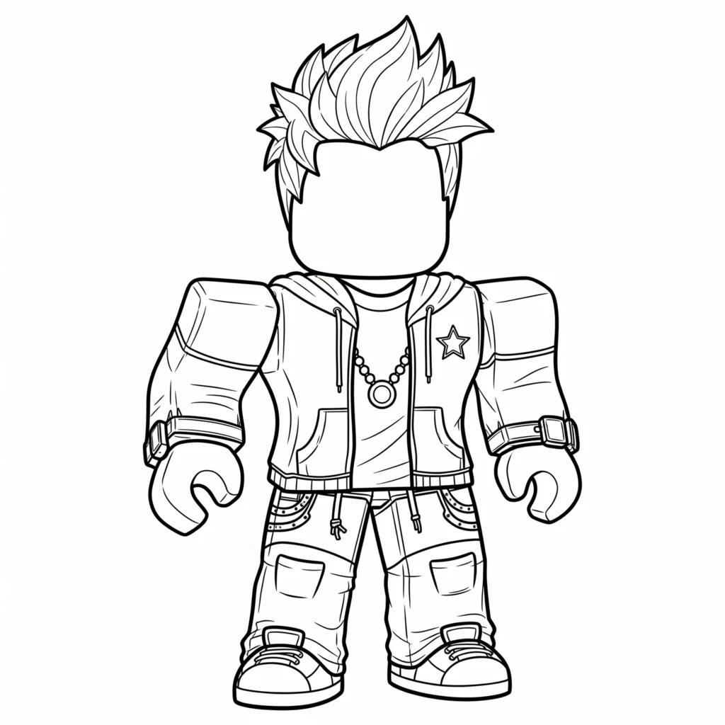 Roblox Avatar Creator Ausmalbild – Kreatives Ausmalmotiv für Kinder und Erwachsene