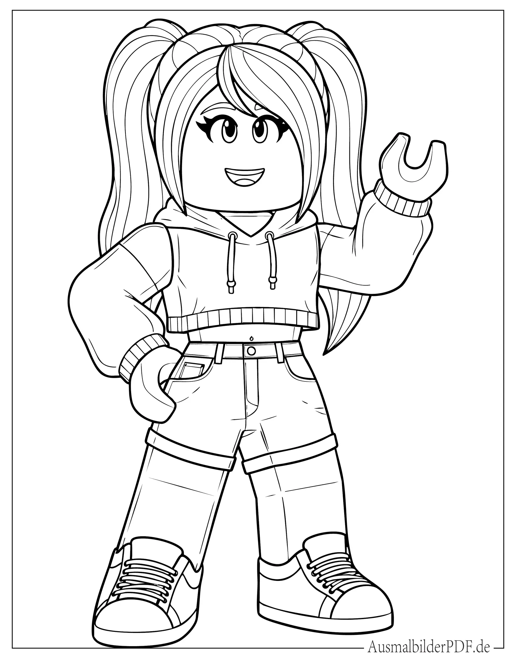 Mädchen Roblox Charakter Ausmalbild