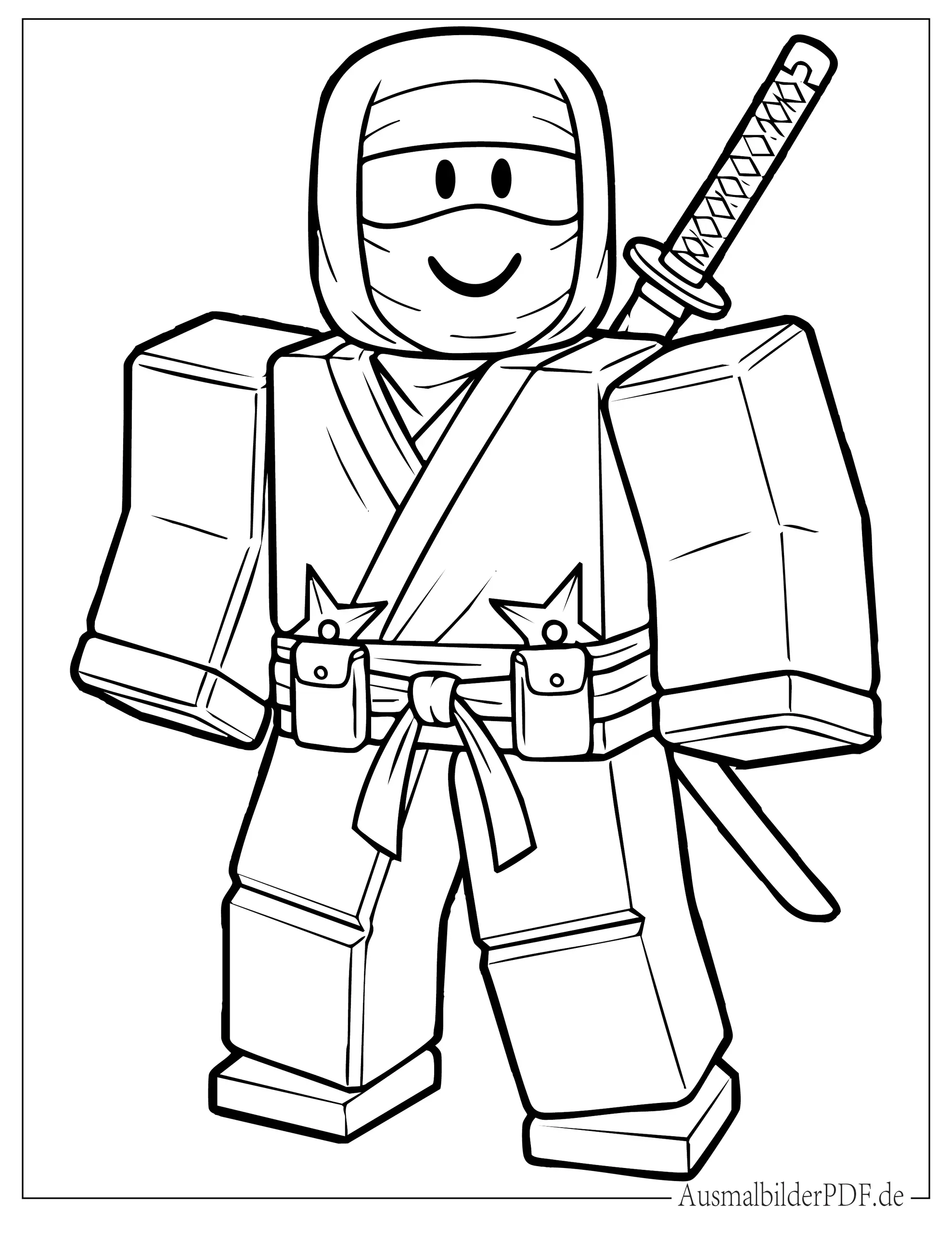 Roblox Ninja Skin Ausdruckbare Malvorlage