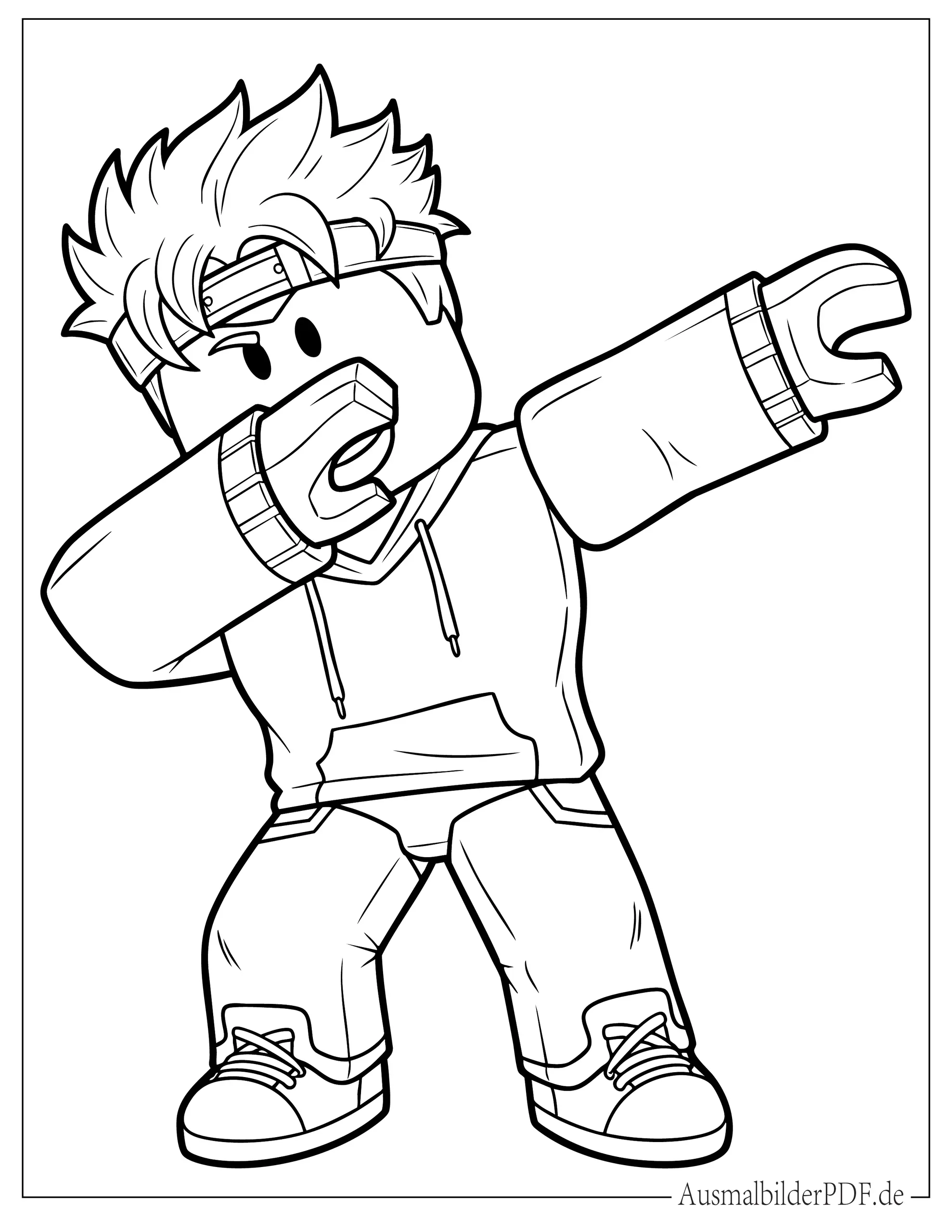 Roblox-Typ beim Dabbing Ausmalbild