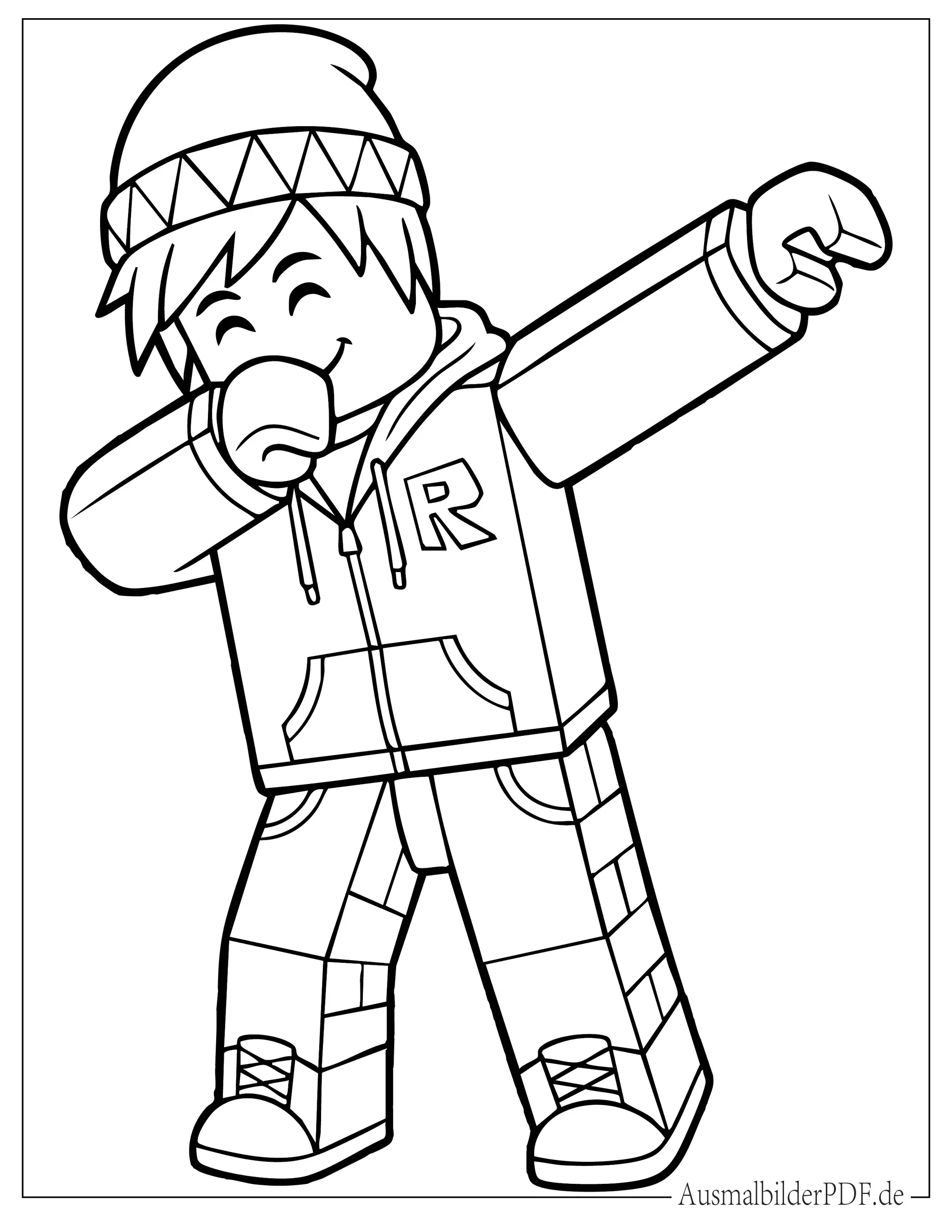 Roblox Typ tanzt Dab mit Hut Malvorlage
