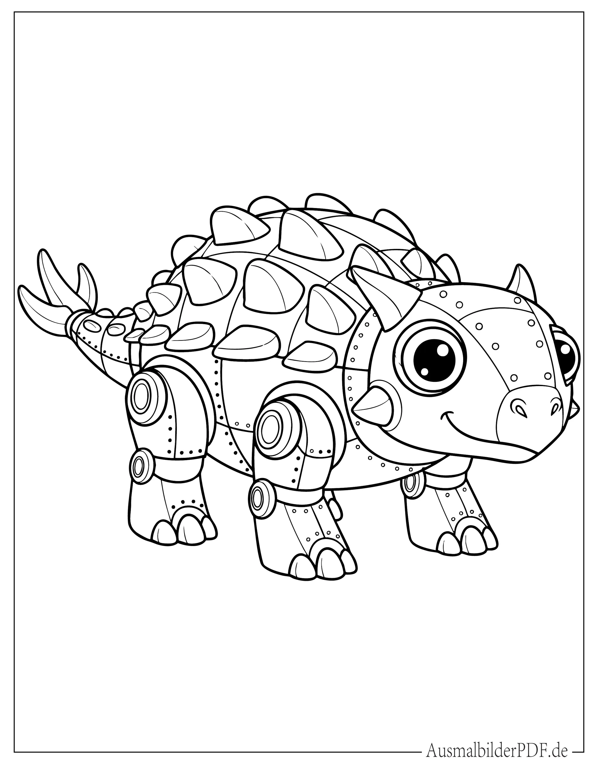 Roboter Ankylosaurus Ausmalbild für Kinder