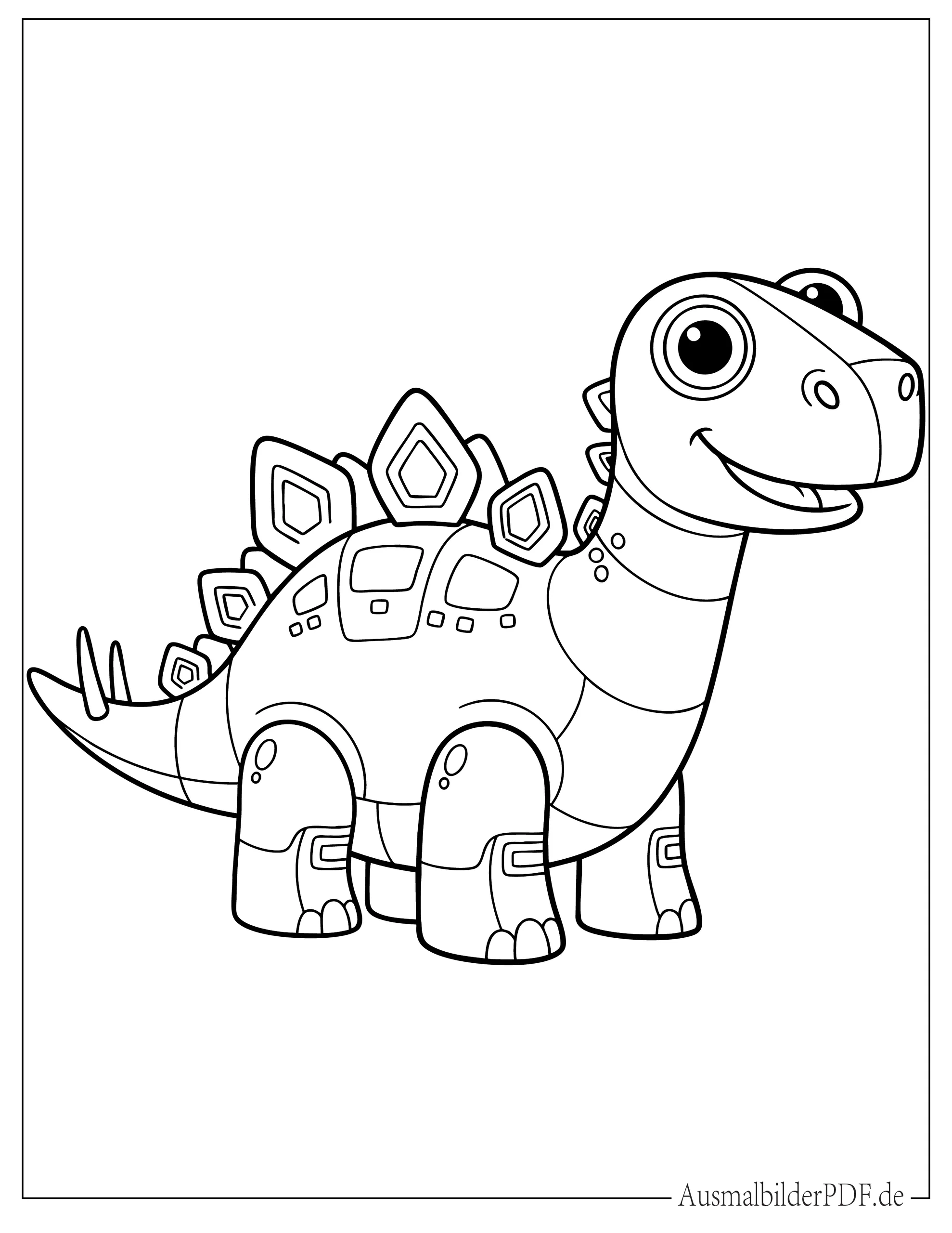 Einfacher Roboter Stegosaurus Malvorlage für Vorschulkinder