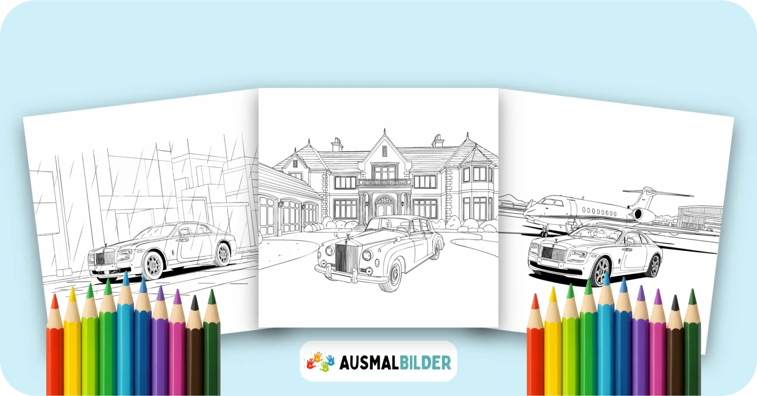 Rolls Royce Ausmalbilder kostenlose Malvorlagen zum Ausdrucken für Kinder und Erwachsene