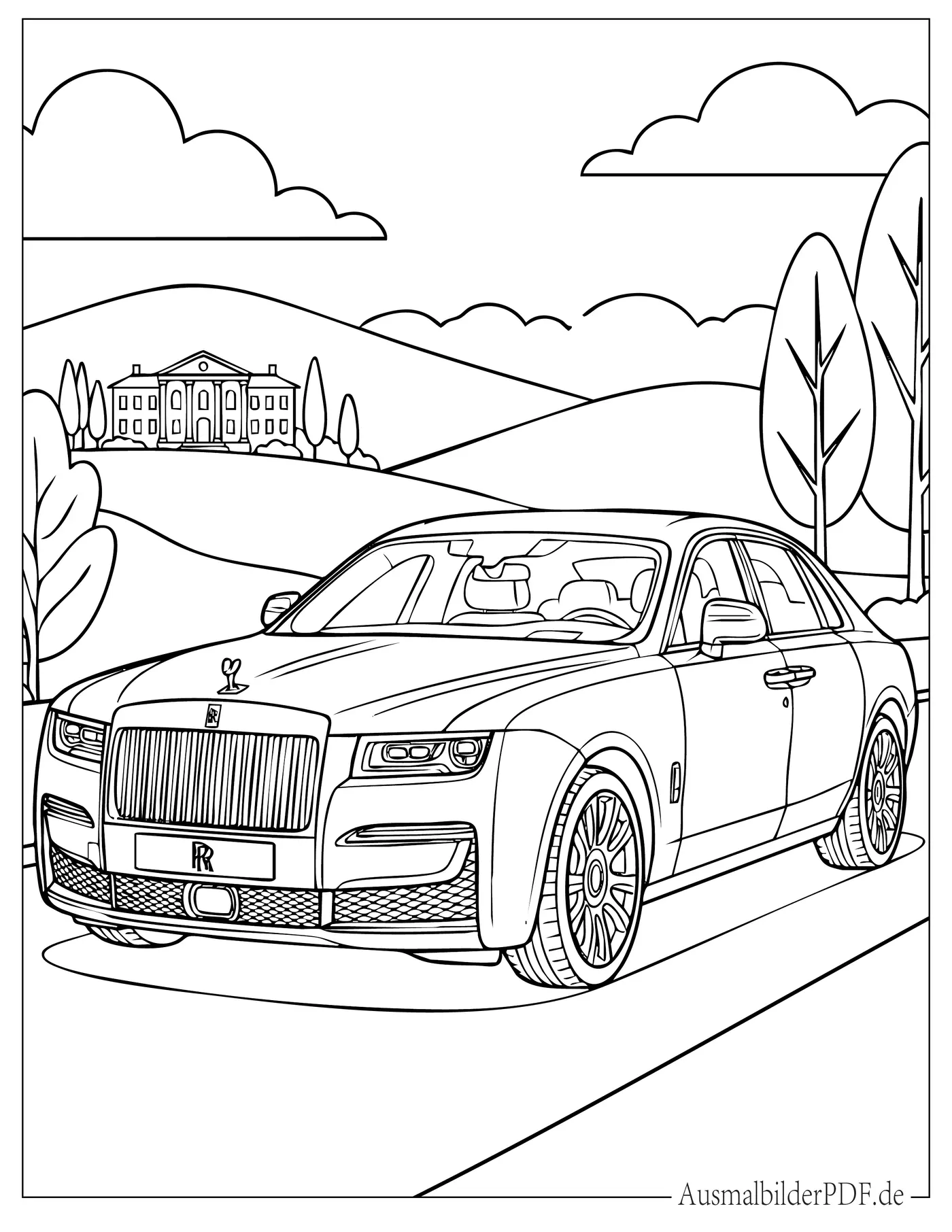 Rolls Royce Ghost Ausdruckbare Malvorlage