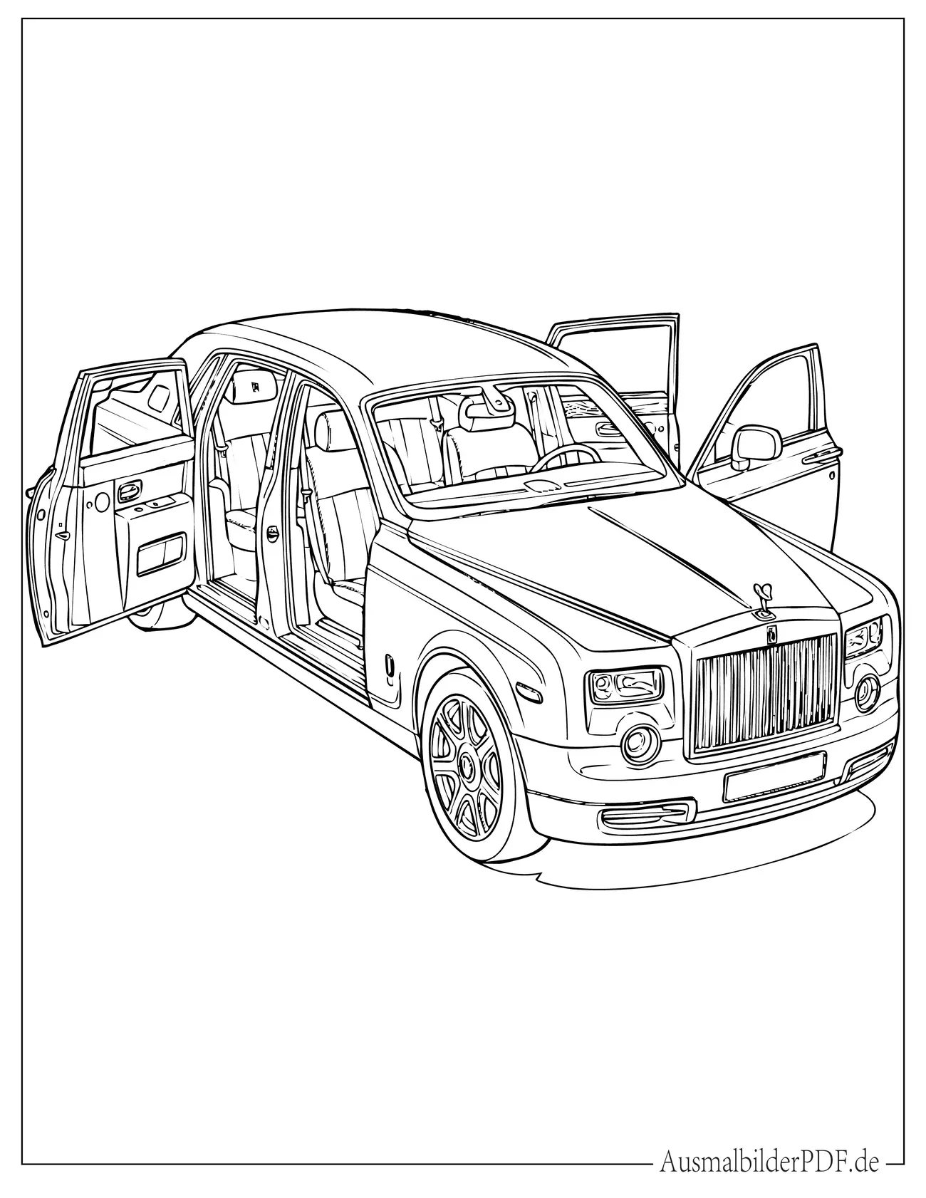 Rolls Royce mit offenen Türen zum Ausmalen