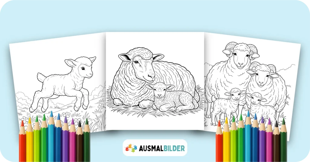 Schaf Ausmalbilder kostenlose Malvorlagen zum Ausdrucken für Kinder und Erwachsene