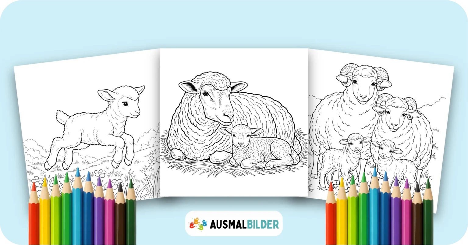 Schaf Ausmalbilder kostenlose Malvorlagen zum Ausdrucken für Kinder und Erwachsene