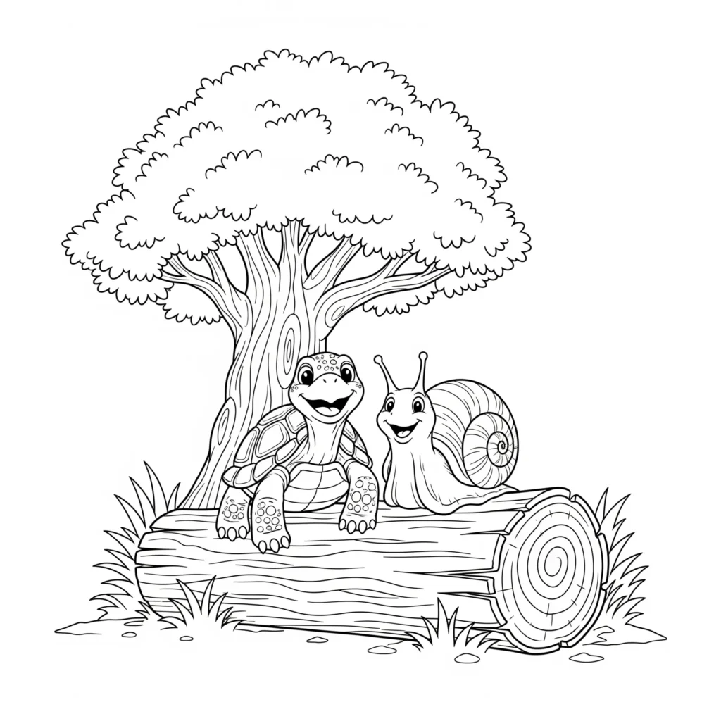 10+ Schildkröte Ausmalbilder (Gratis Malvorlage zum drucken) Eine Schildkröte und eine Schnecke nebeneinander. Dieses Ausmalbild ist für Kinder und Erwachsene geeignet, zum Ausmalen und Ausdrucken.