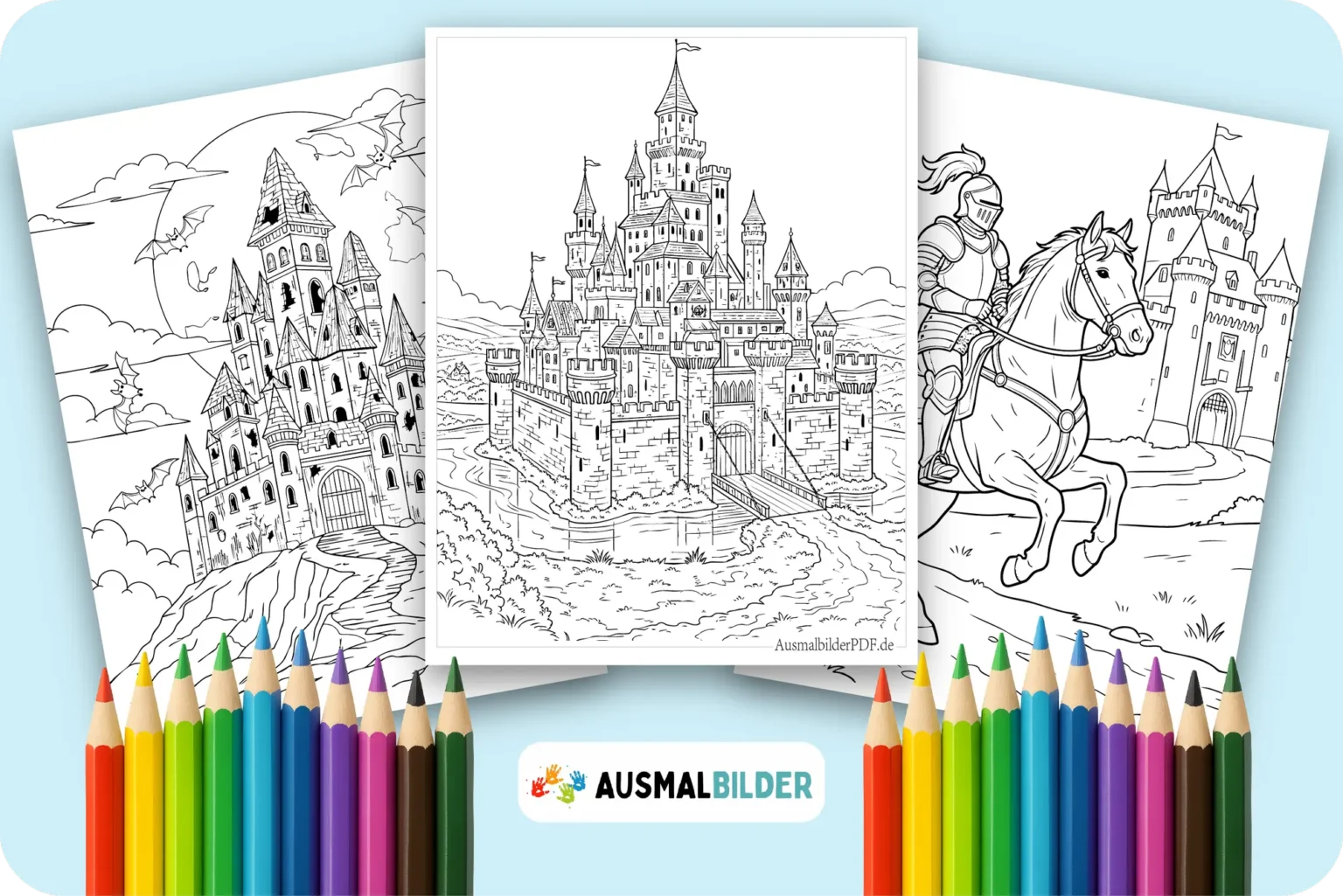 Schloss Ausmalbilder kostenlose zum Ausdrucken