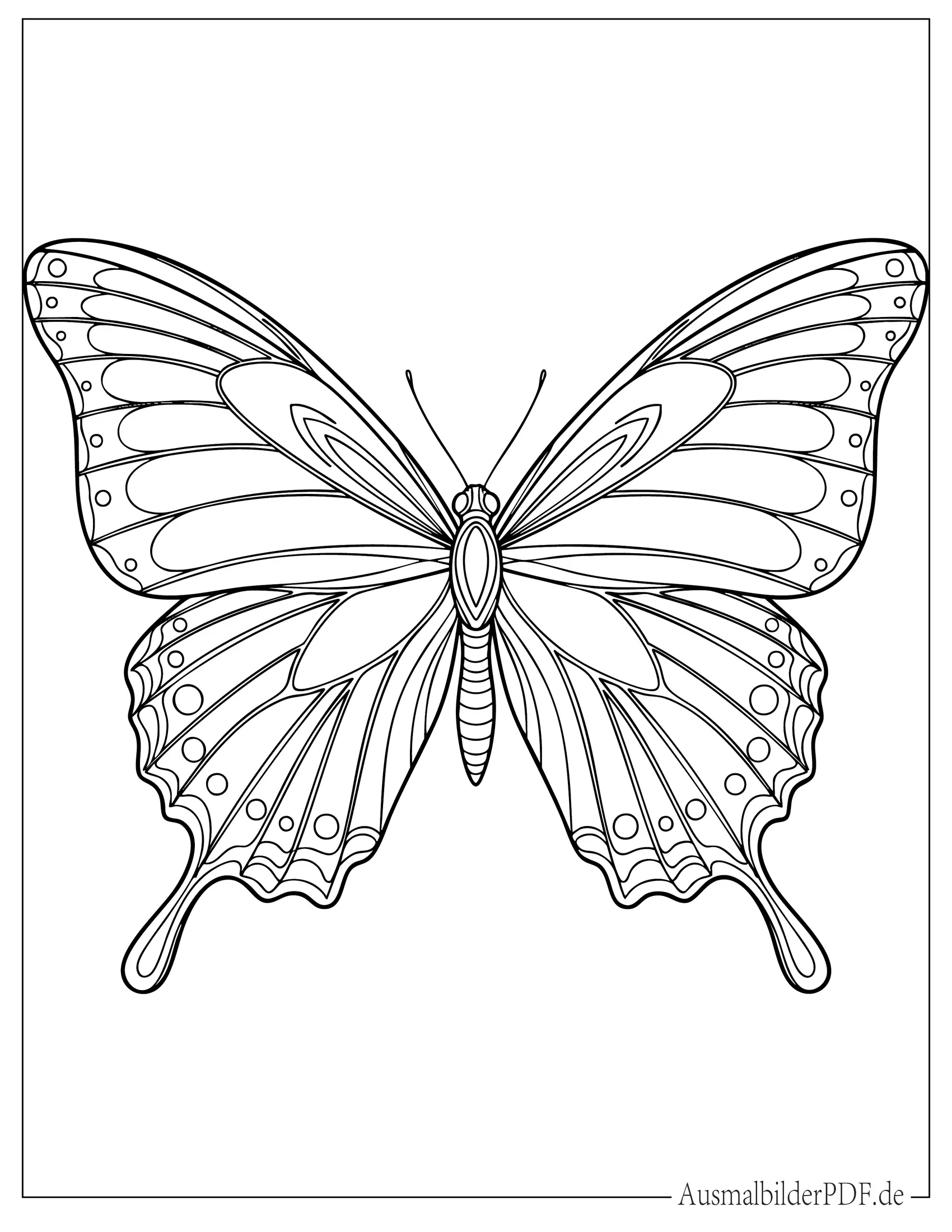 Einfacher Schmetterling Ausmalbild für Kinder