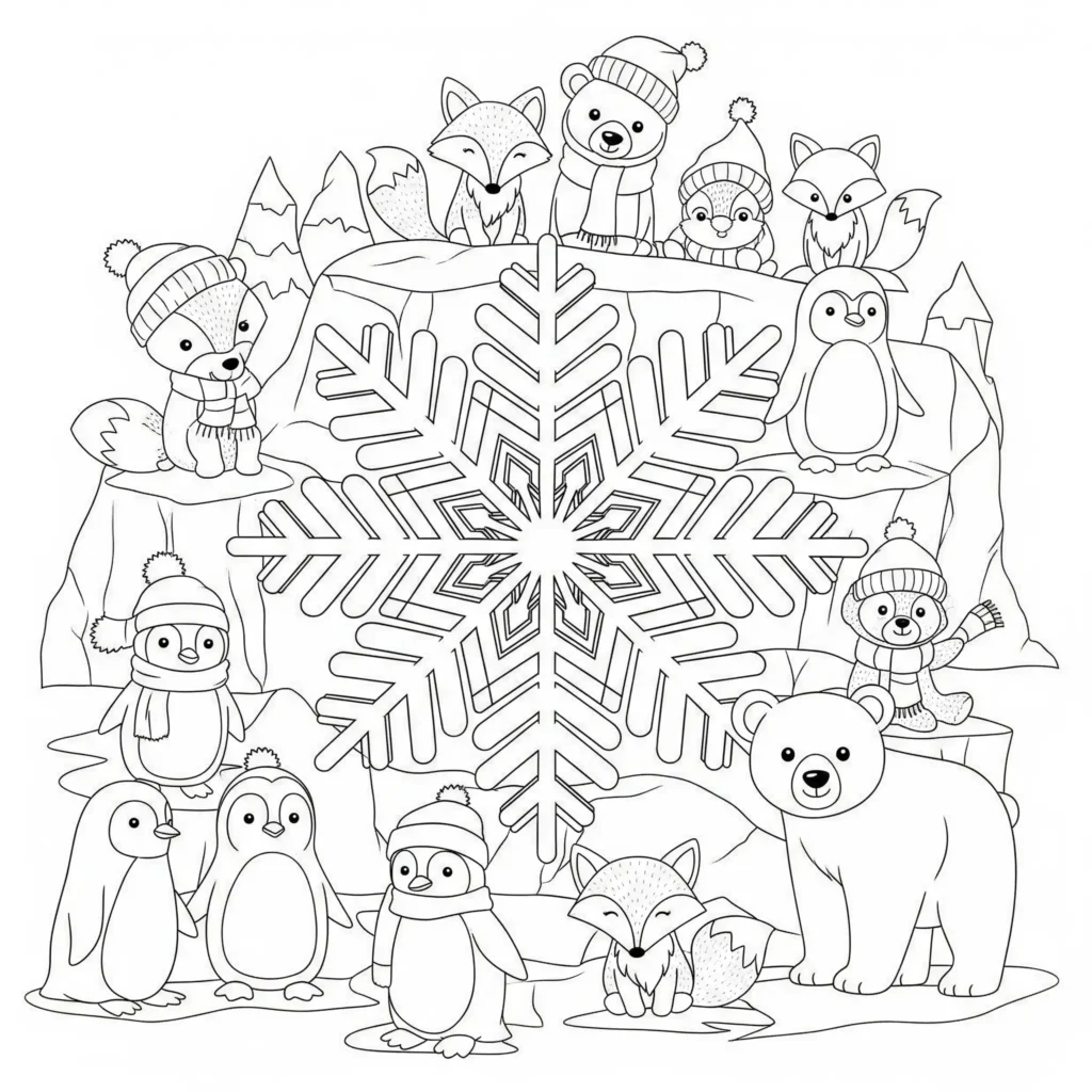 Schneeflocke Mandala Ausmalbild