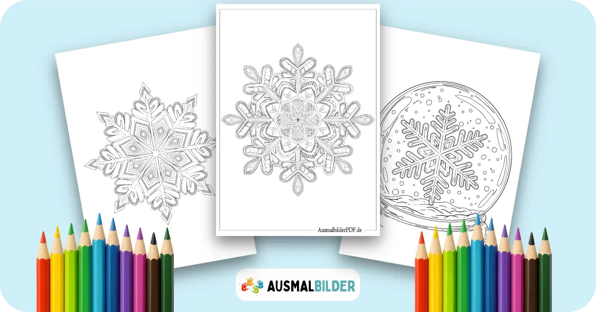 Schneeflocken Ausmalbilder kostenlose Malvorlagen zum Ausdrucken für Kinder und Erwachsene