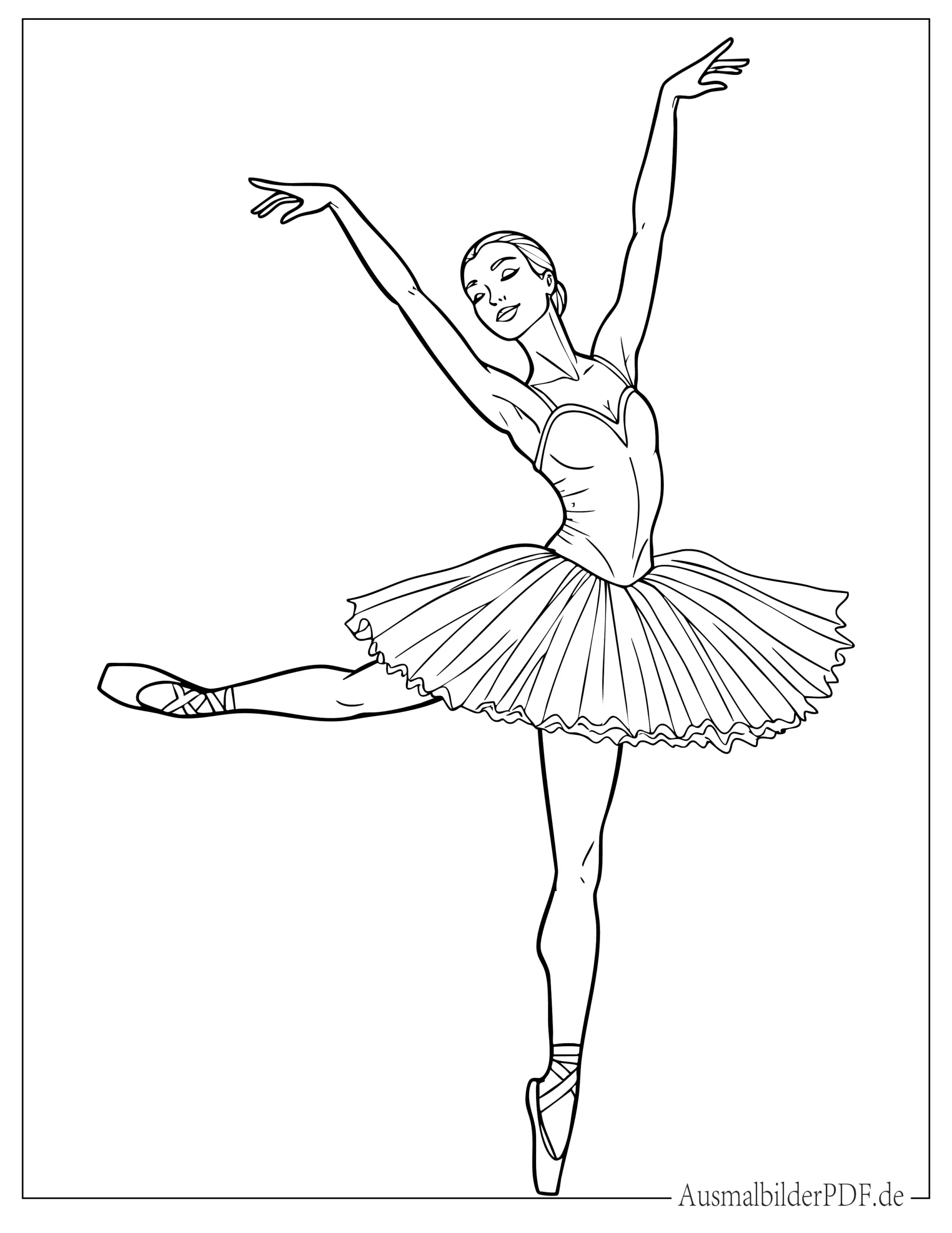 20 Ausmalbilder Ballerina (Gratis Vorlagen zum Ausdrucken) Schöne Ballerina tanzend zum Ausmalen
