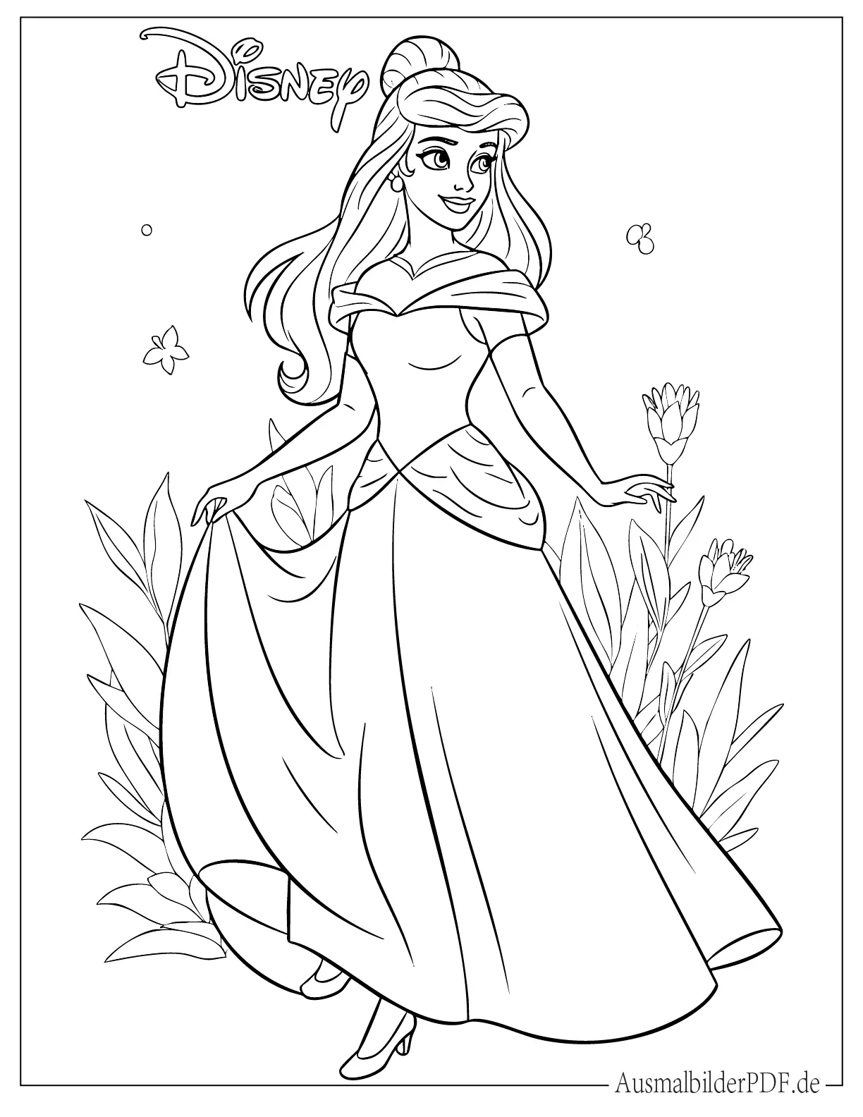 Schöne Disney Prinzessin Ausdruckbare Ausmalbild