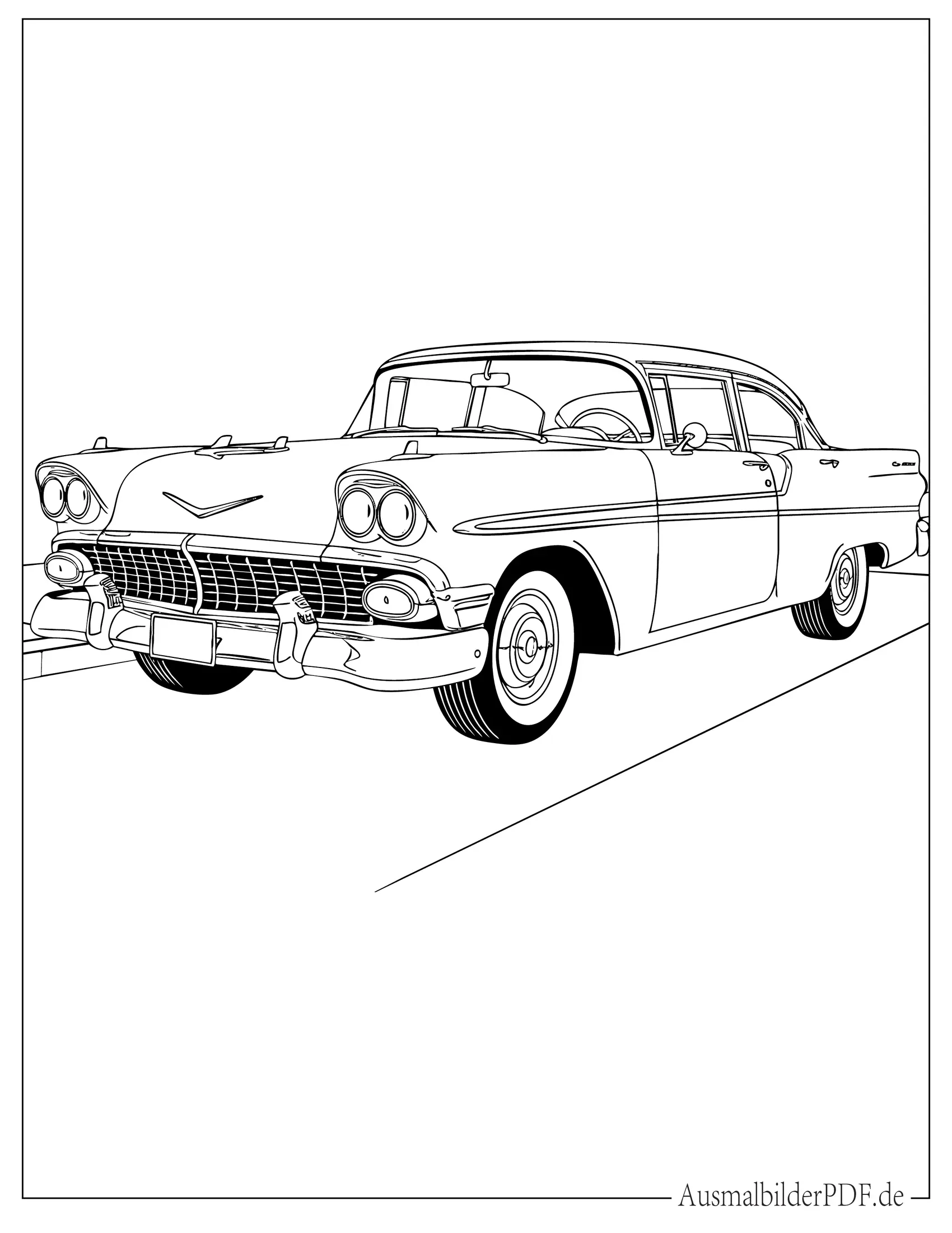 Schönes Oldtimer Ausmalvorlage