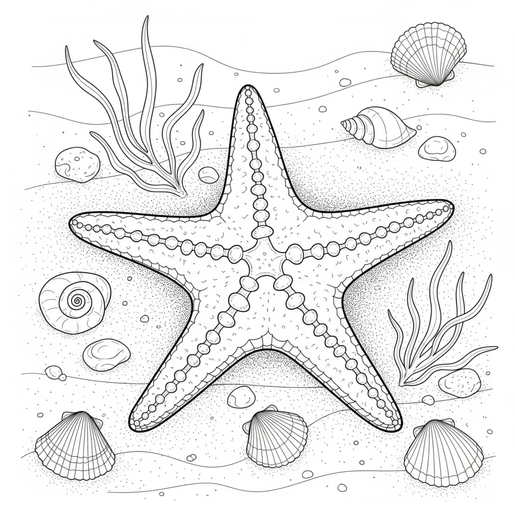 Seestern Ausmalbilder (Gratis Malvorlage zum Ausdrucken) seestern ausmalbild für kinder als pdf sammlung mit lustigen und einfachen seestern vorlagen zum ausdrucken