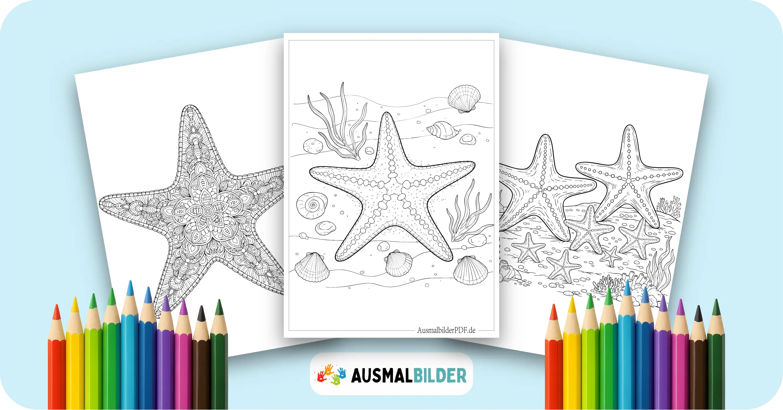 Seestern Ausmalbilder kostenlose Malvorlagen zum Ausdrucken für Kinder und Erwachsene