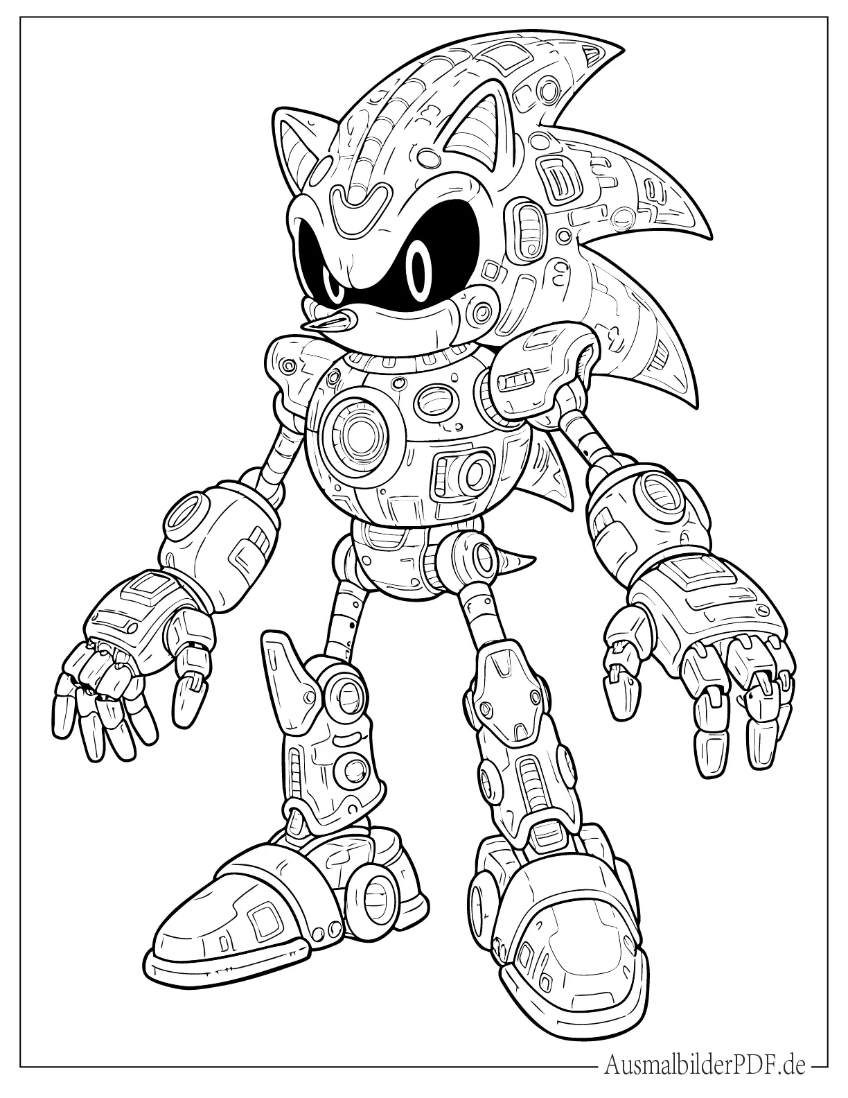 Sonic Roboter Ausmalbild zum Ausdrucken