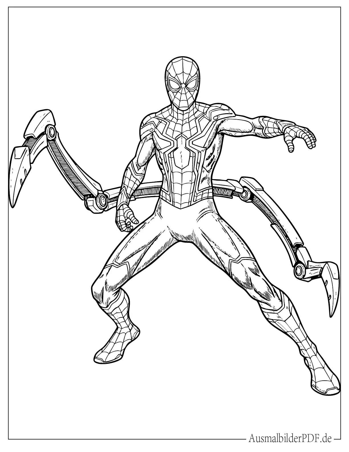 Spider-Man im Iron Spider Anzug Ausmalvorlage