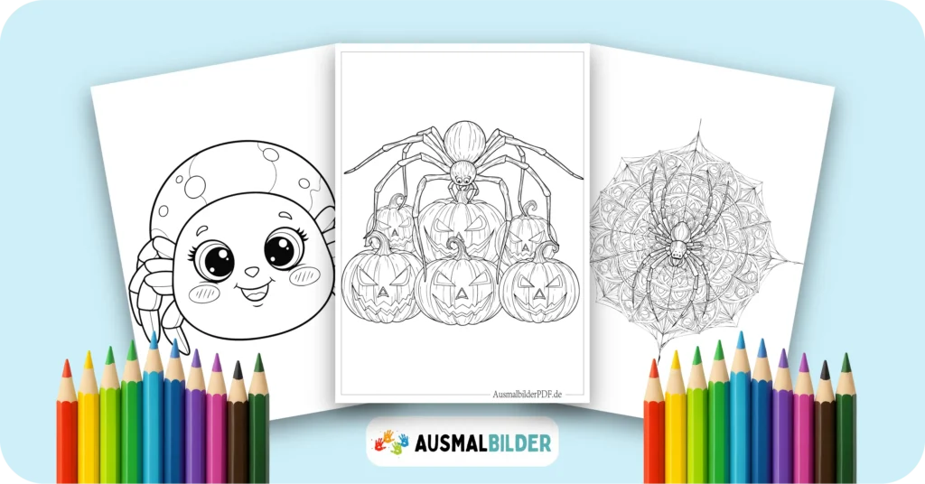 Spinne Ausmalbilder kostenlose Malvorlagen zum Ausdrucken für Kinder und Erwachsene