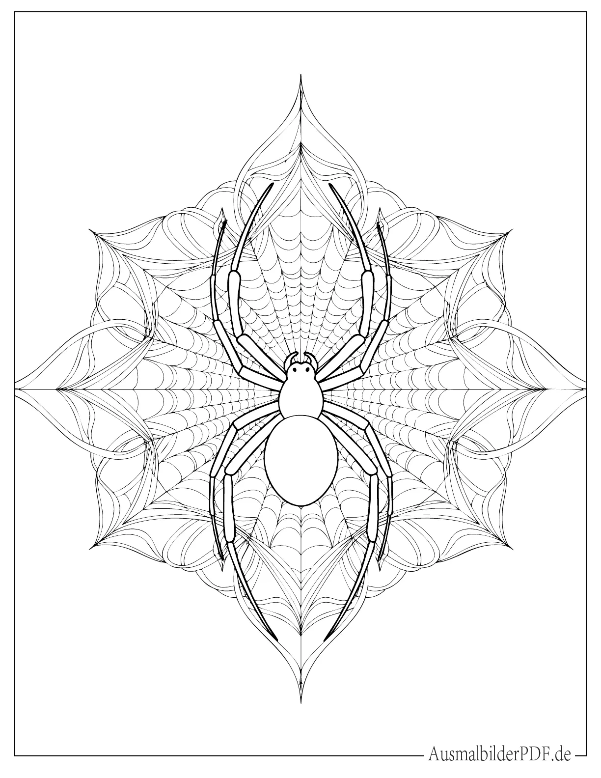 Spinne Mandala zum Ausmalen für Erwachsene