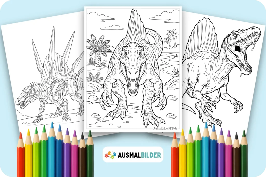 Dinosaurier Spinosaurus Ausmalbilder kostenlose zum Ausdrucken für Kinder und Erwachsene