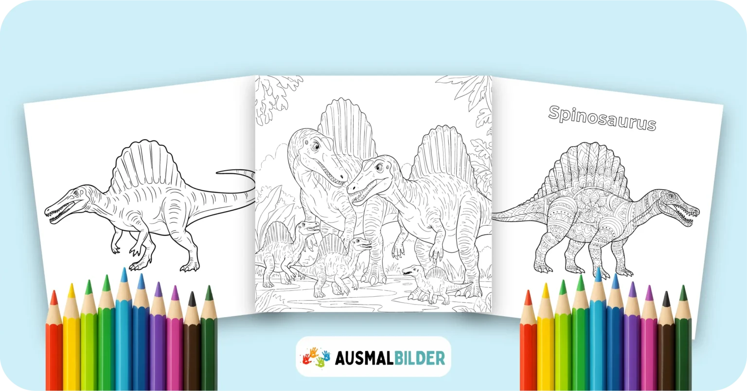 Spinosaurus Ausmalbilder kostenlose Malvorlagen zum Ausdrucken für Kinder und Erwachsene