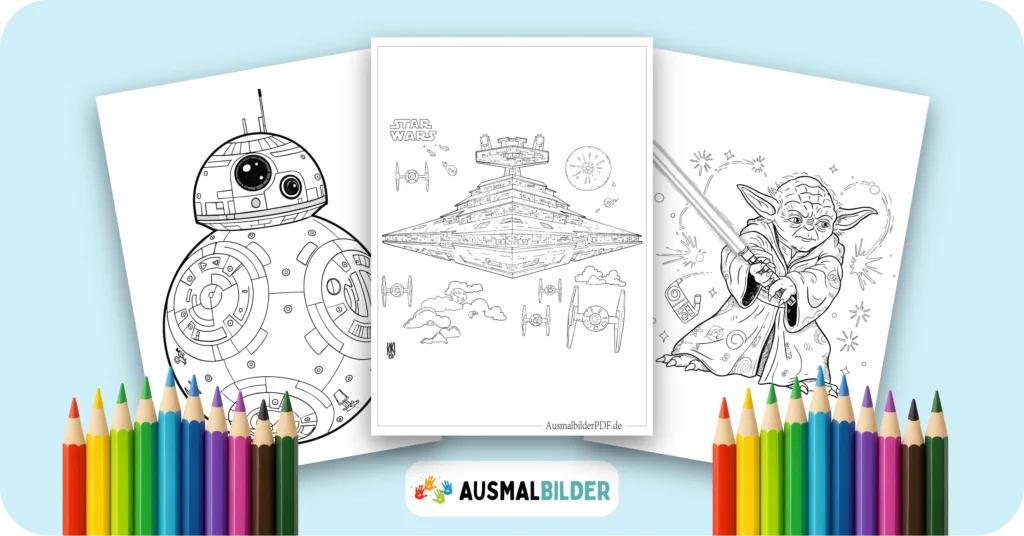 Star Wars Ausmalbilder kostenlose Malvorlagen zum Ausdrucken für Kinder und Erwachsene