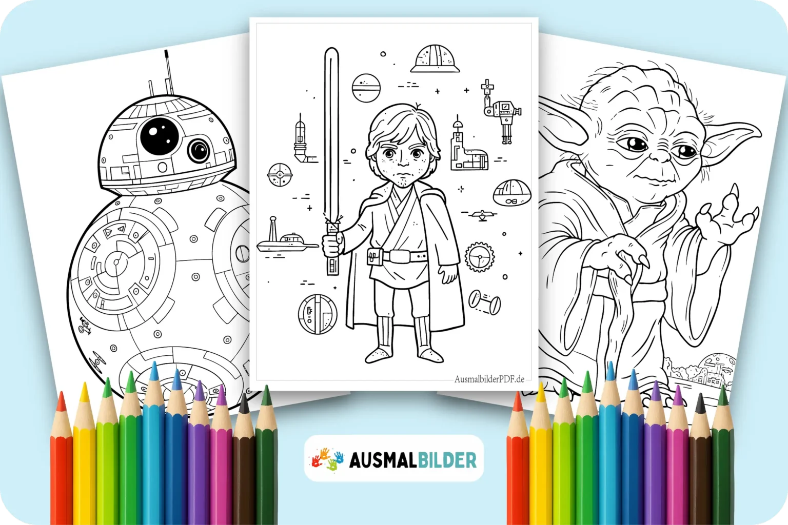 Star Wars Ausmalbilder Kostenlos zum Ausdrucken für Kinder und Erwachsene