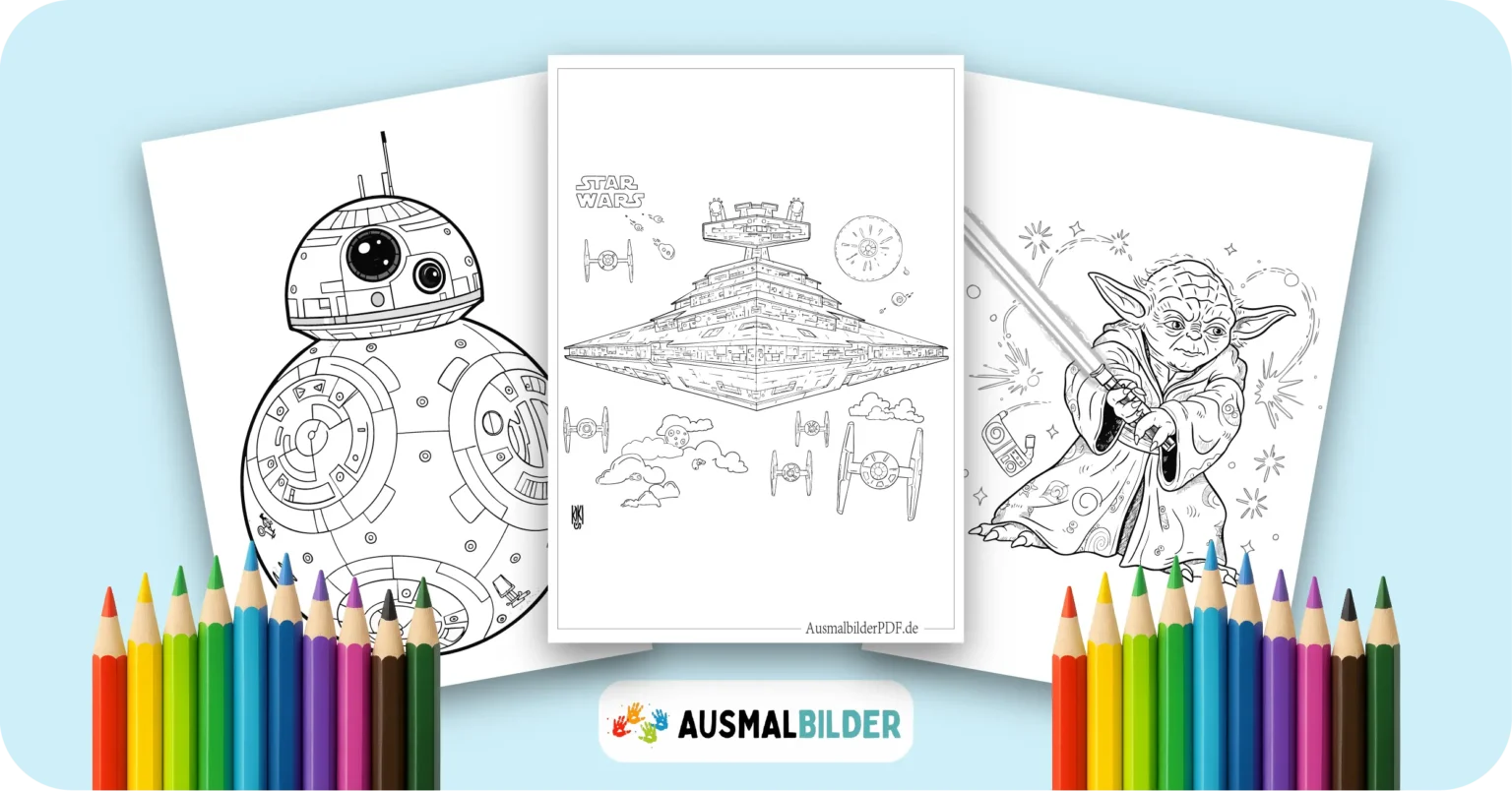 Star Wars Ausmalbilder kostenlose Malvorlagen zum Ausdrucken für Kinder und Erwachsene