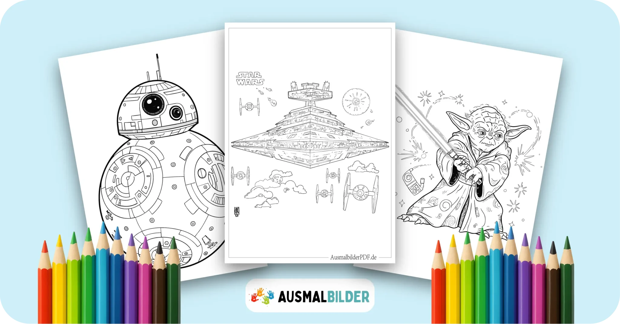 Star Wars Ausmalbilder kostenlose Malvorlagen zum Ausdrucken für Kinder und Erwachsene