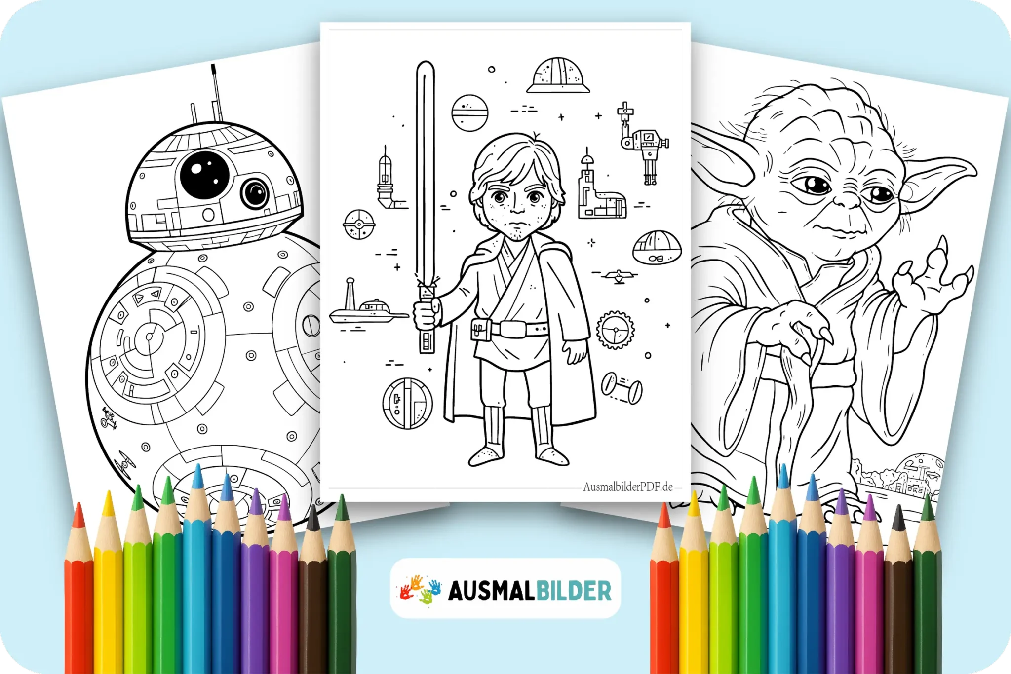 Star Wars Ausmalbilder Kostenlos zum Ausdrucken für Kinder und Erwachsene