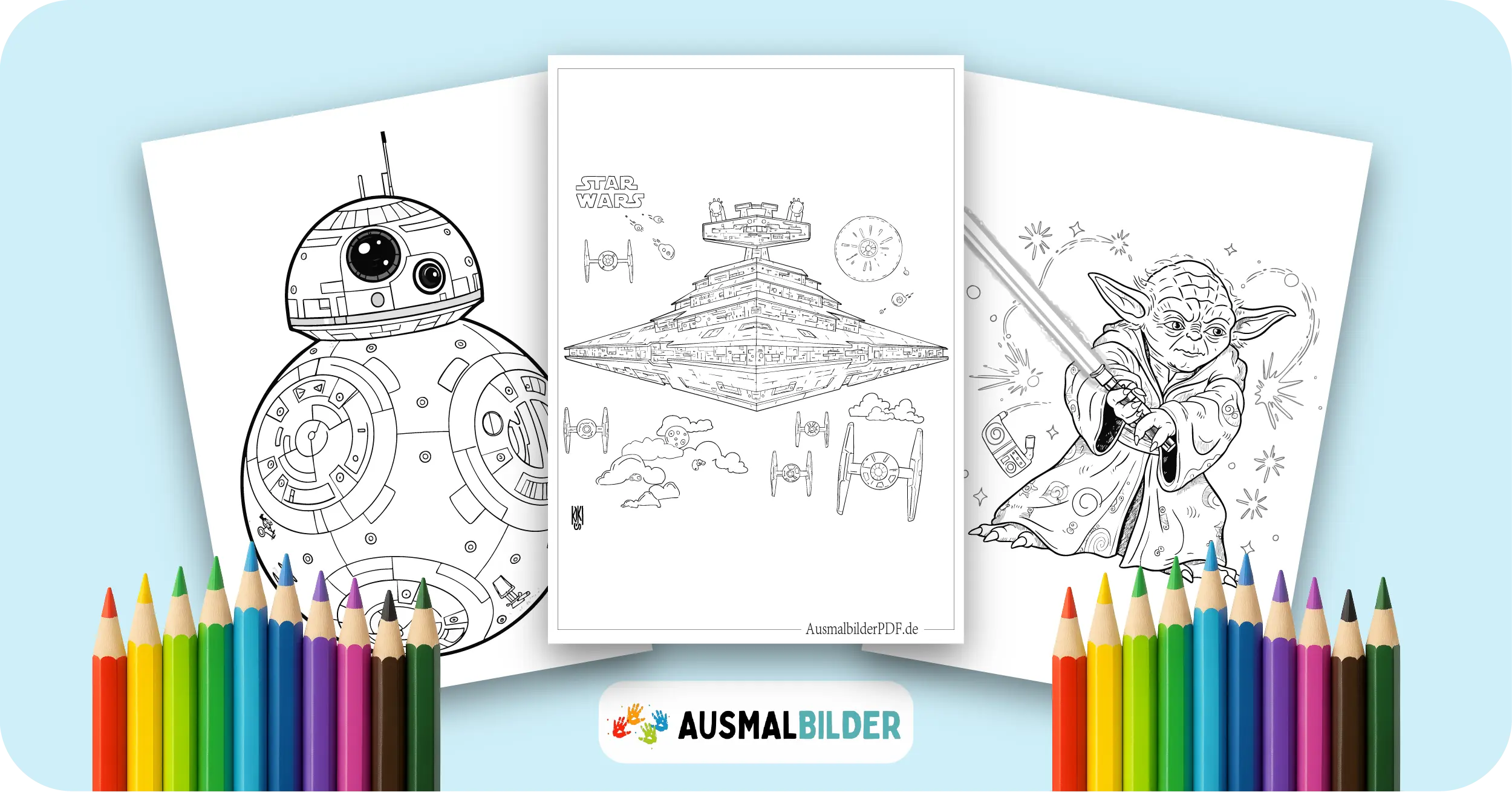 Star Wars Ausmalbilder kostenlose Malvorlagen zum Ausdrucken für Kinder und Erwachsene