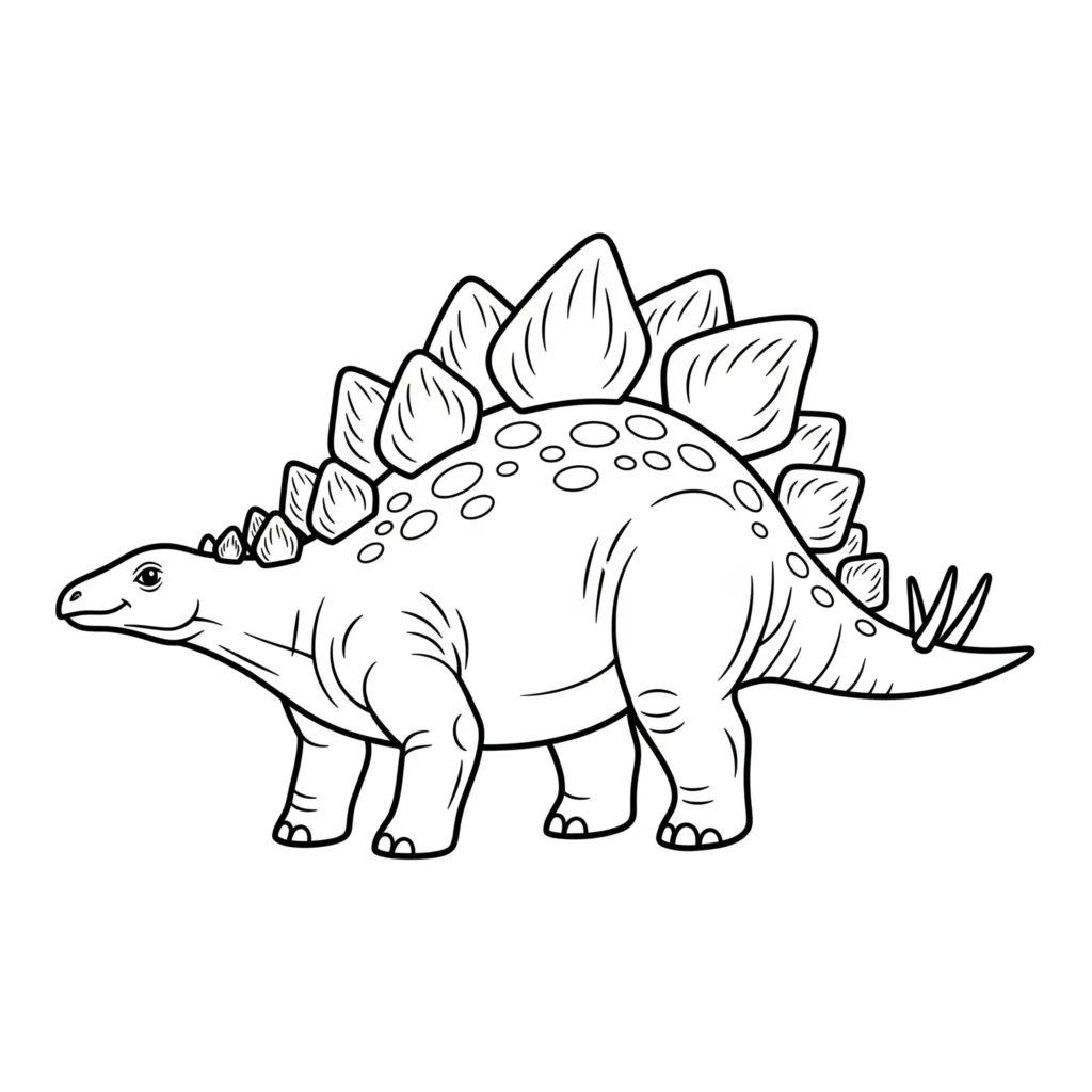 Lustige stegosaurus ausmalbild pdf vorlage zum ausmalen für kinder die dinosaurier lieben und gerne malen