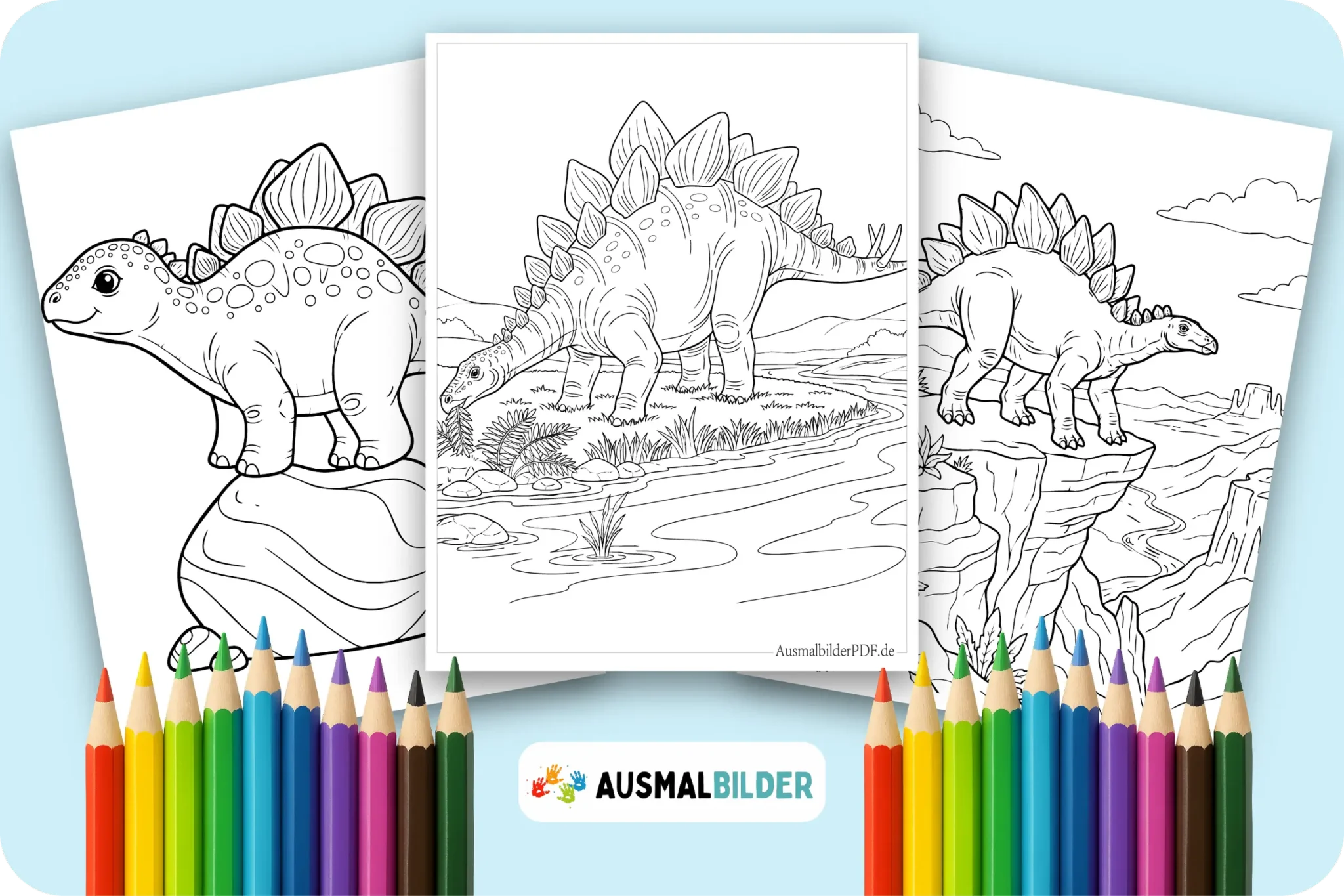 Kostenlos Stegosaurus Dinosaurier Ausmalbilder zum Ausdrucken